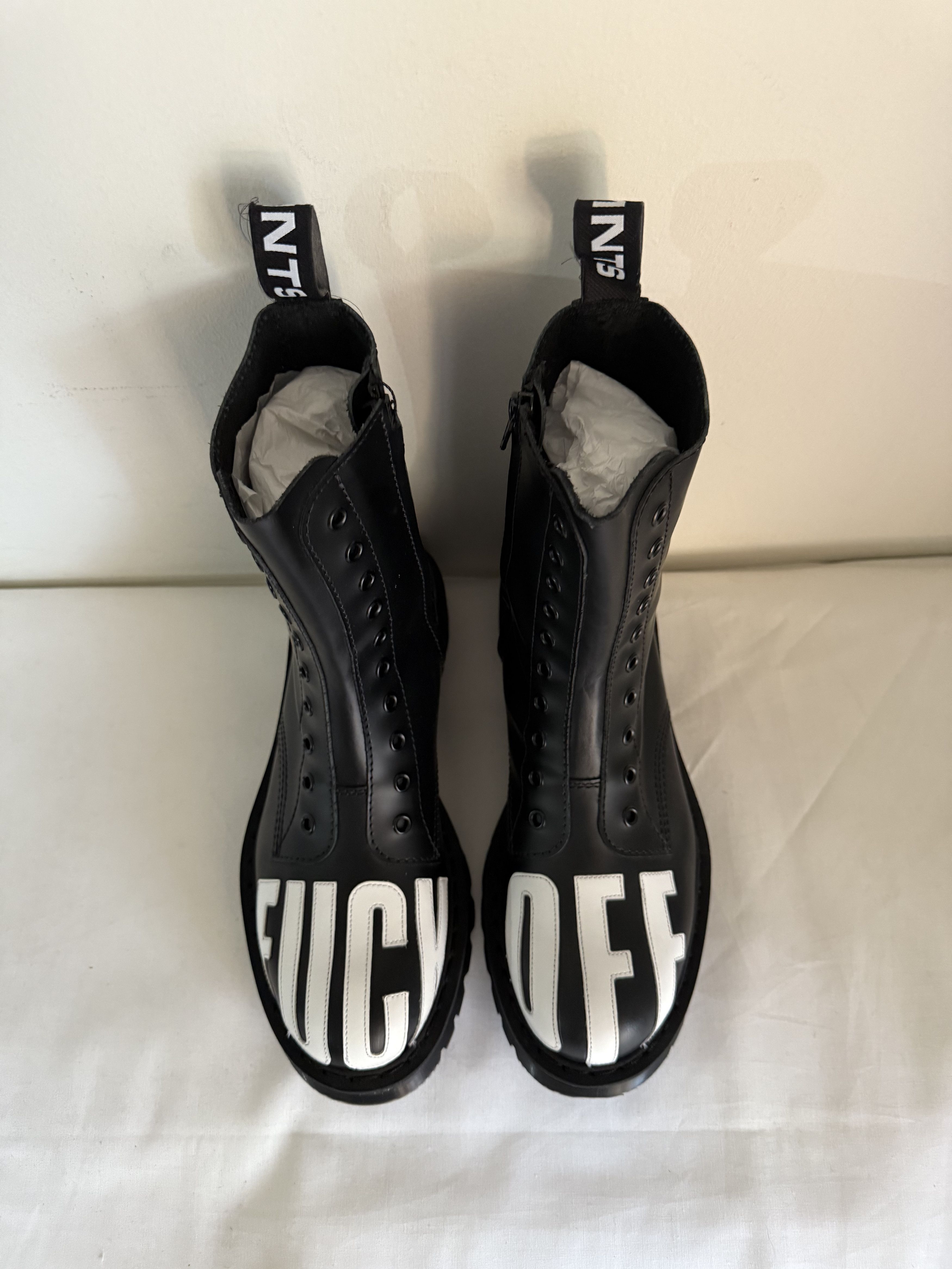 VTMNTS VTMNTS Slogan-Print Fuck-Off Army Boots Size US 7 / EU 40 - 6 Thumbnail