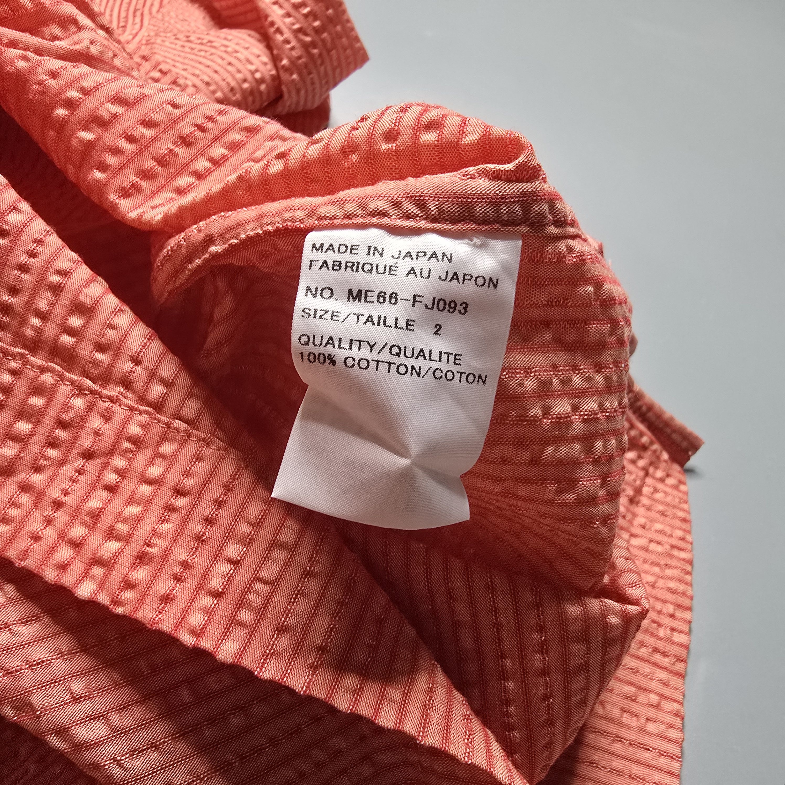Issey Miyake Issey Miyake - Spread Collar Seersucker Shirt Size US M / EU 48-50 / 2 - 6 Thumbnail