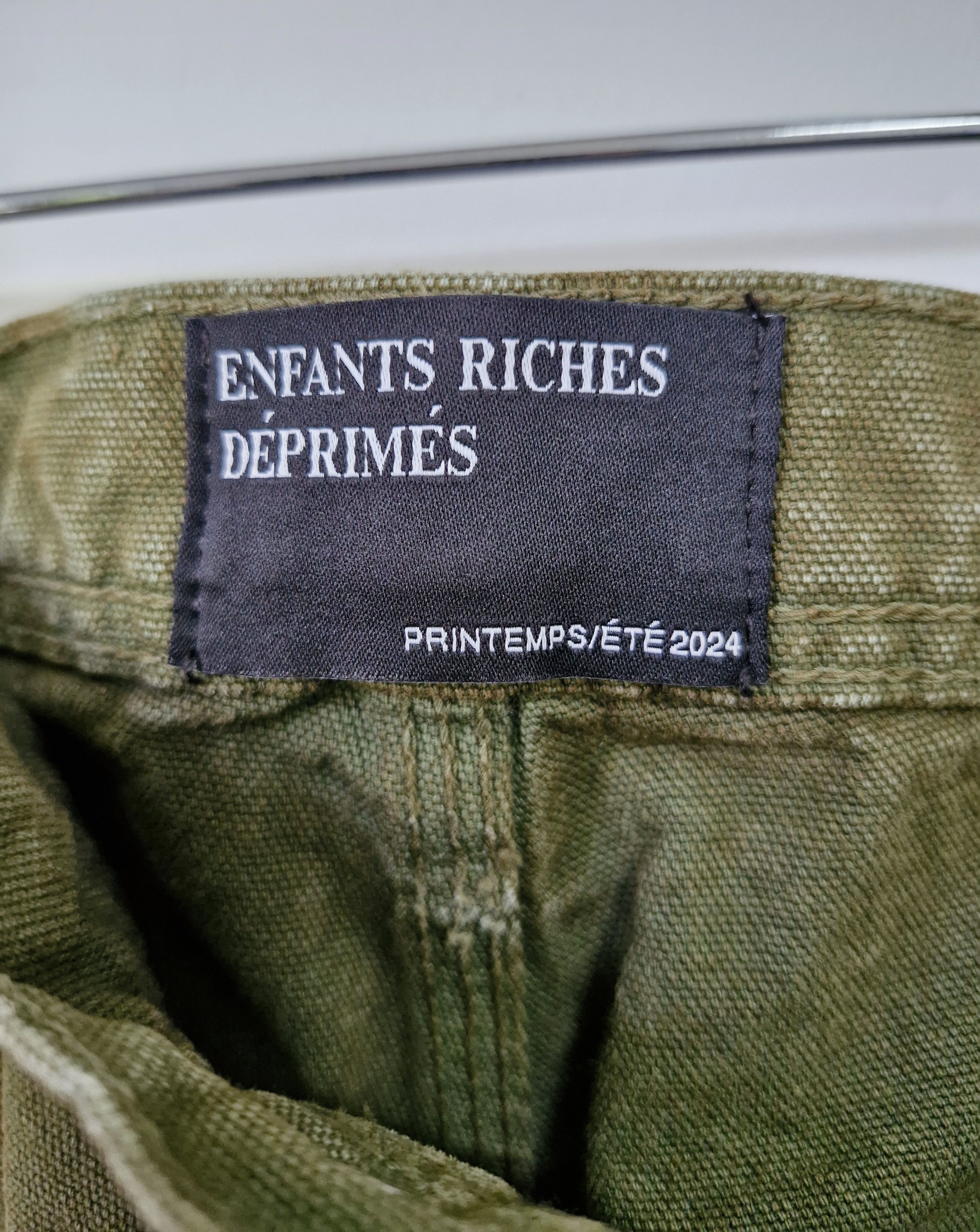 Enfants Riches Deprimes SS24 Acid Green Destroyed Canvas Carpenter Pants Size US 32 / EU 48 - 6 Thumbnail