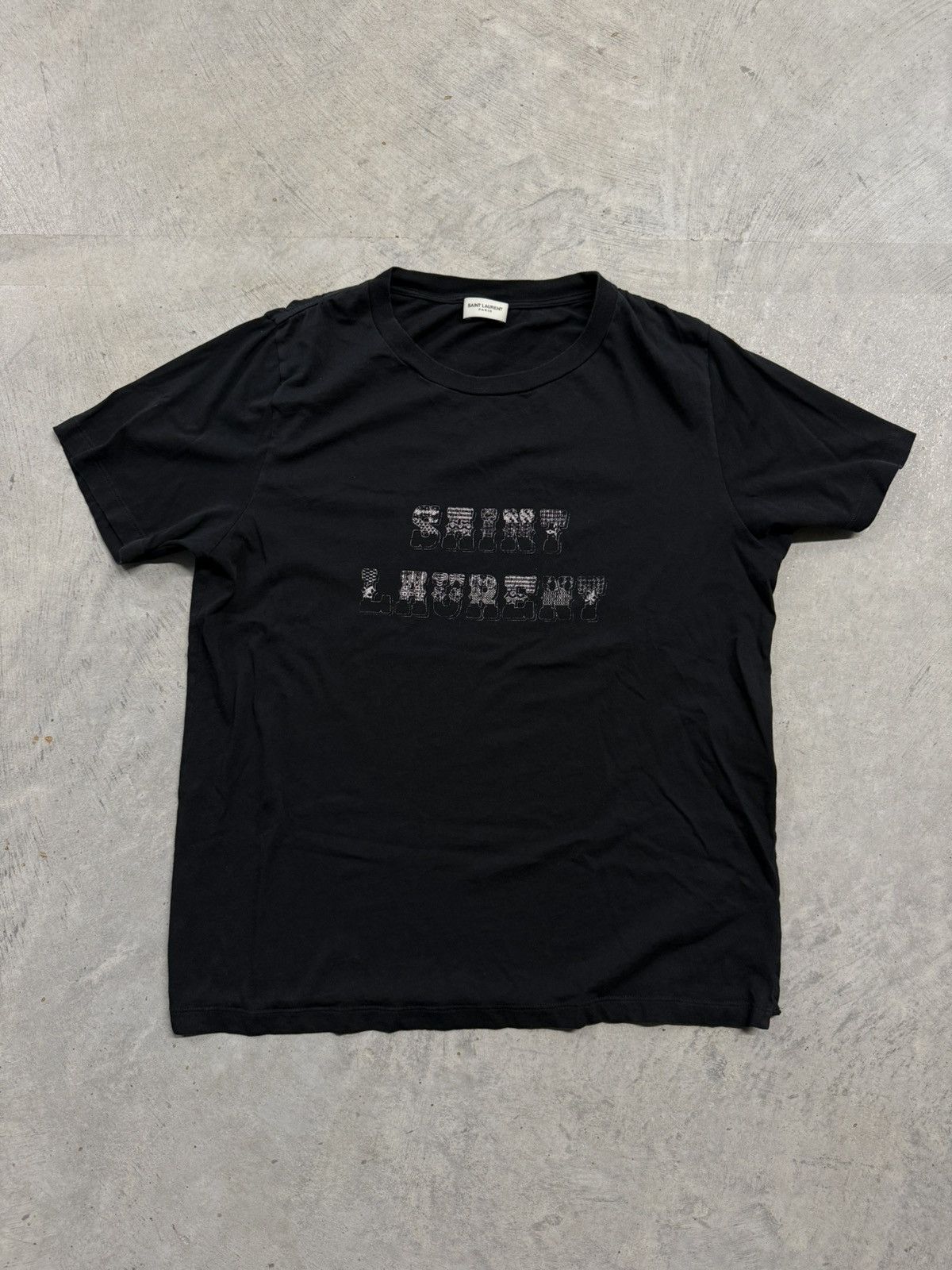 Saint Laurent::Tシャツ:S[RESALE] Saint Laurent Paris Skeleton Distressed Mens XS Short Sleeve