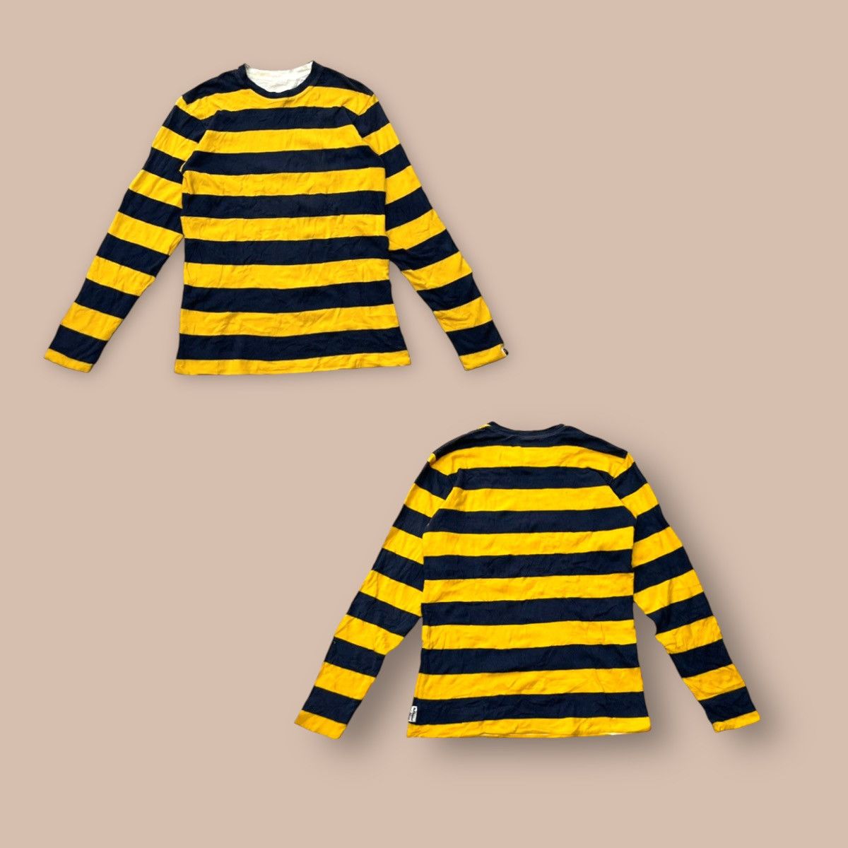 Bape A Bathing Ape Striped Reversible L/S Tees Size US M / EU 48-50 / 2 - 1 Thumbnail