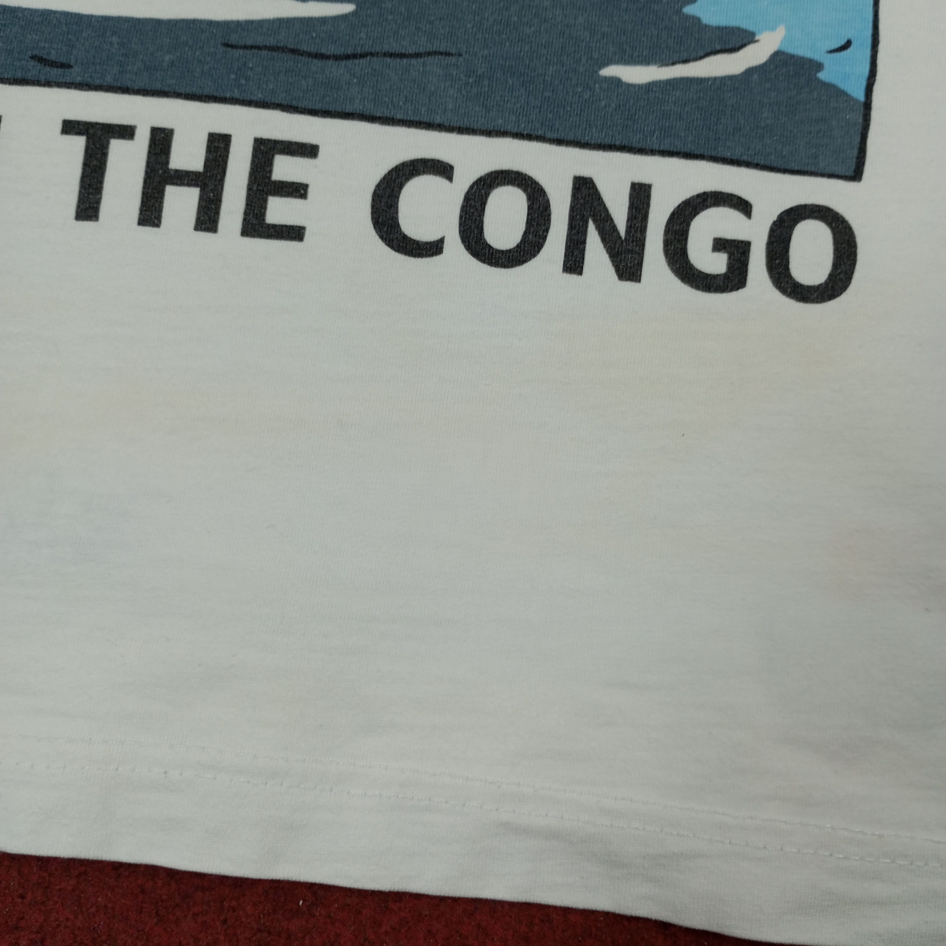 Vintage Adventures Of Tintin In The Congo Cartoon Tshirt c219n44 Size US L / EU 52-54 / 3 - 8 Thumbnail