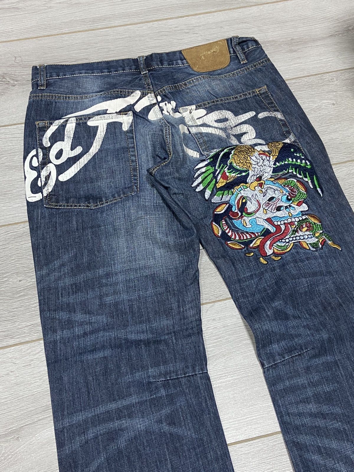 Ed Hardy Ed Hardy skull 💀 eagle big embro logo print vintage jeans Size US 32 / EU 48 - 13 Thumbnail