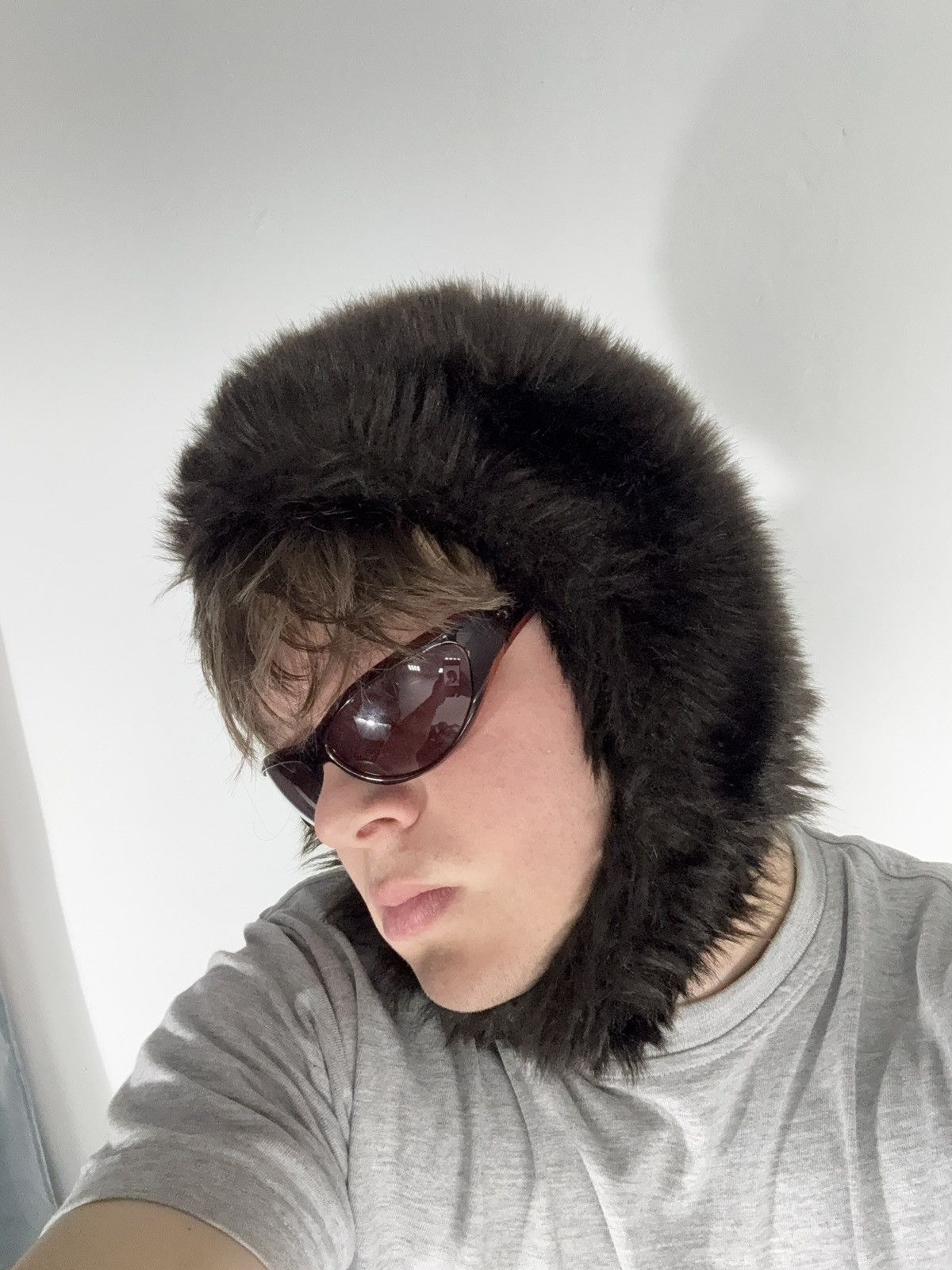 Le Grande Bleu (L.G.B.) Vntg LGB Japanese 90s Marodil Fur Ushanka Hood Trapper hat Size ONE SIZE - 15 Thumbnail