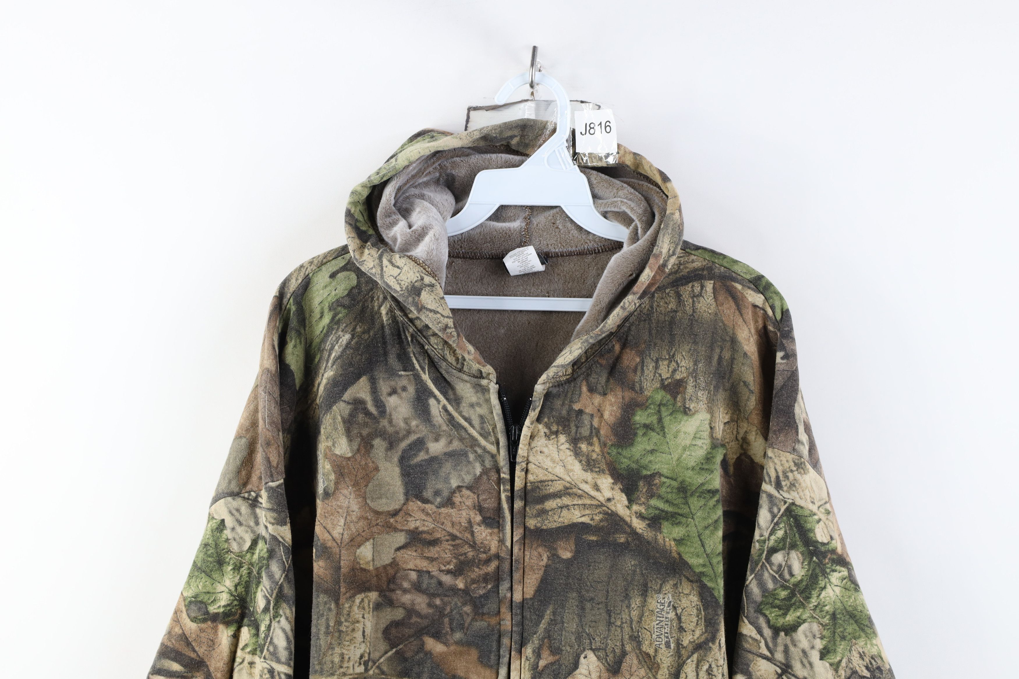 Vintage Vintage 90s Streetwear Fleece Lined Camouflage Hoodie USA Size US XL / EU 56 / 4 - 2 Thumbnail