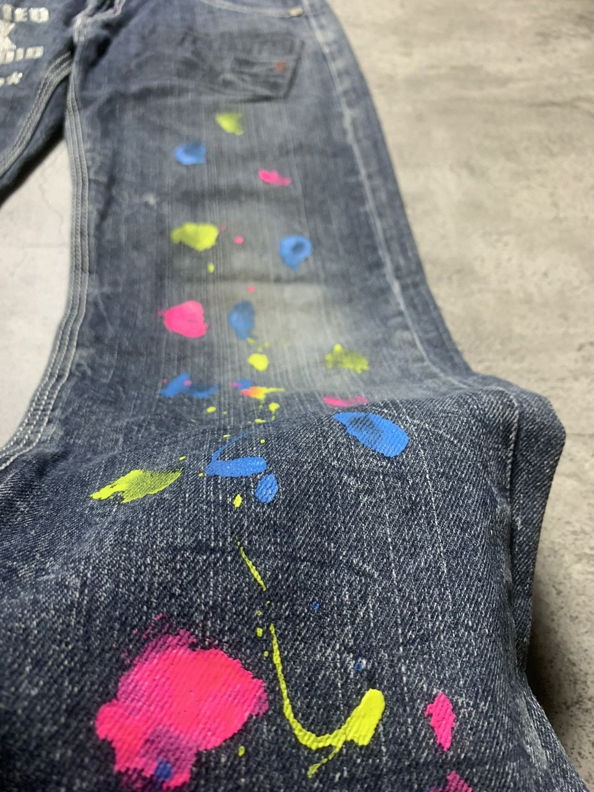 Japanese Brand 2000s Ba Tsu Studio - Rock Star Jeans DIY Paint-Splatter Size US 30 / EU 46 - 2 Thumbnail