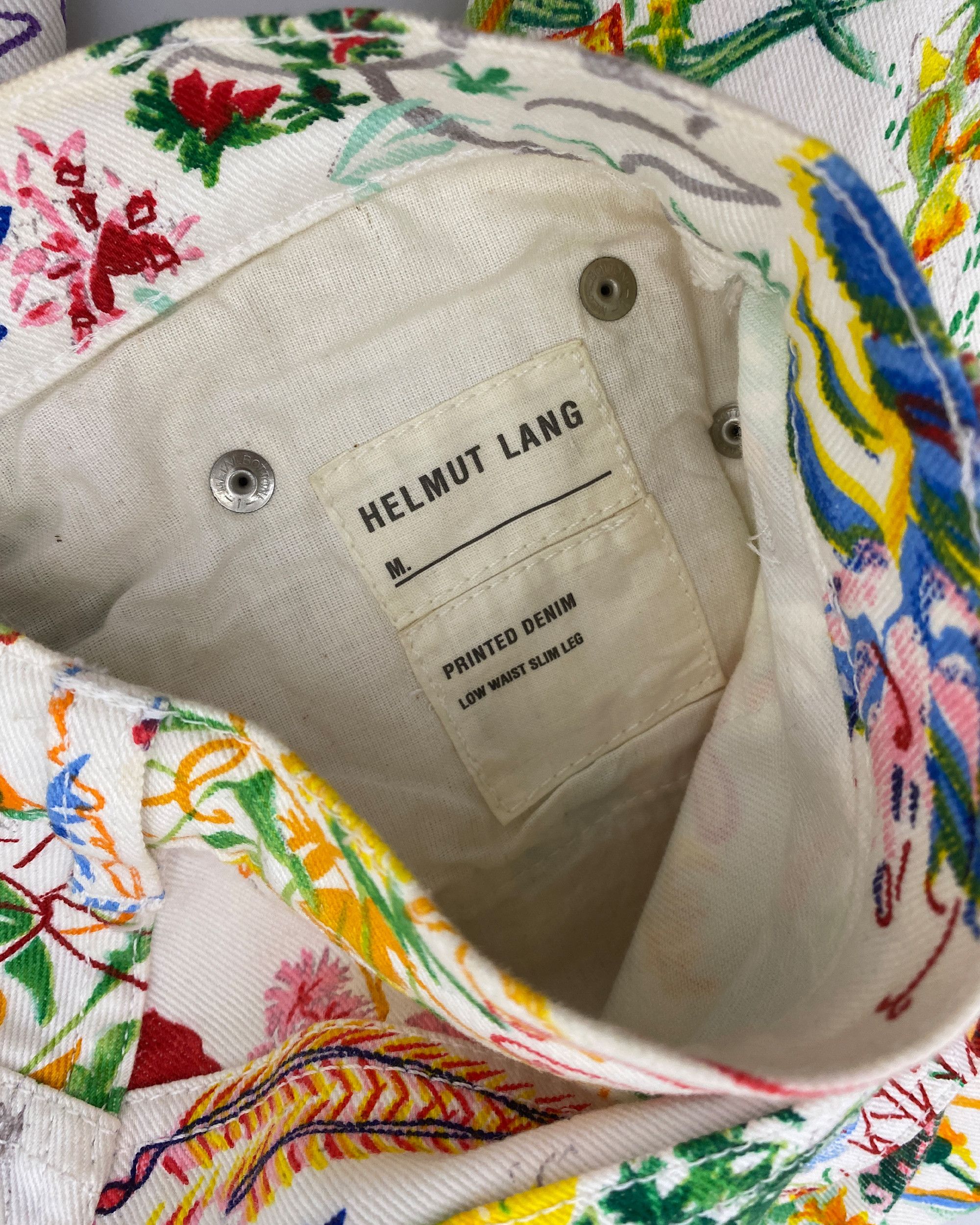 Helmut Lang SS2005 Swiss Flower Print Low Waist Denim Size 28" / US 6 / IT 42 - 3 Thumbnail