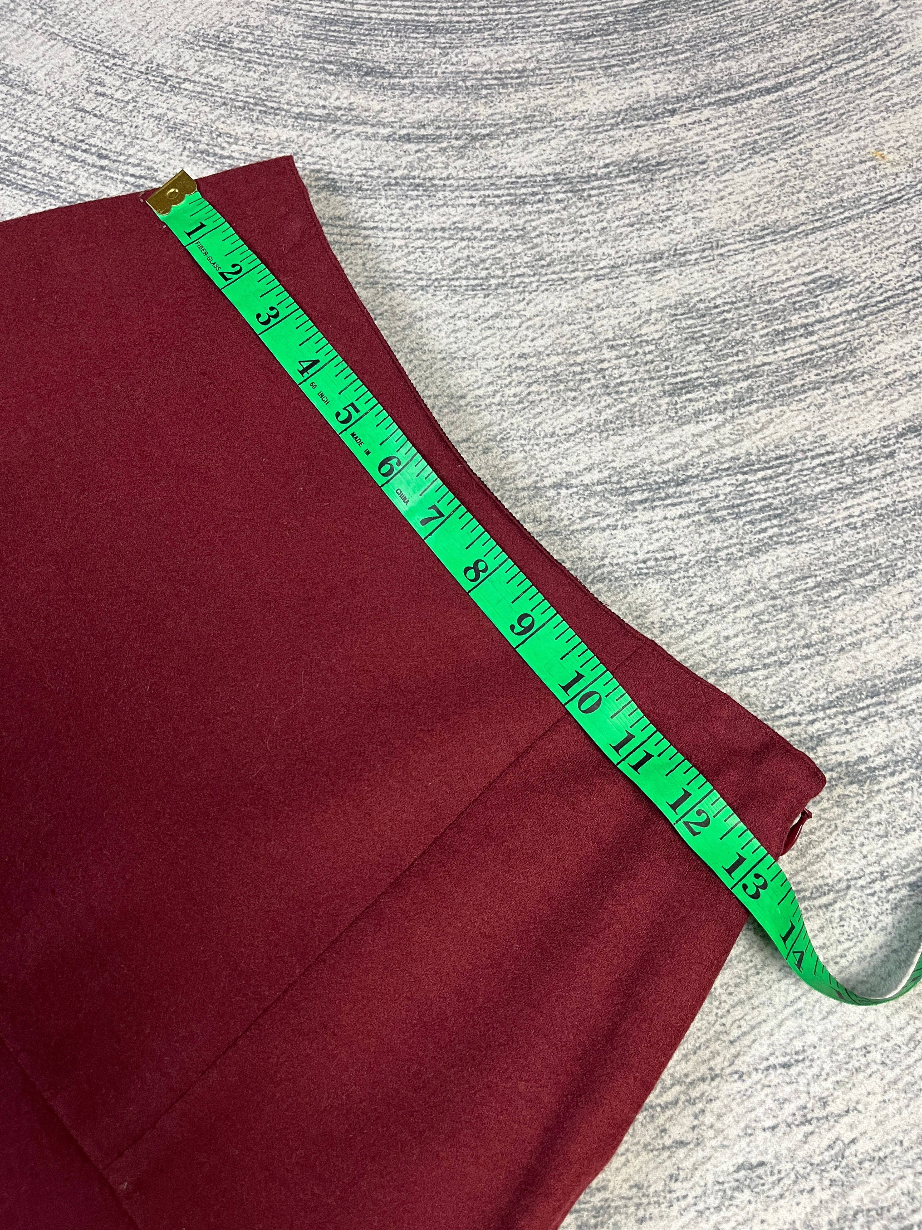 Yohji Yamamoto Ined Red Wool Skirt Size 26" / US 2 / IT 38 - 9 Thumbnail
