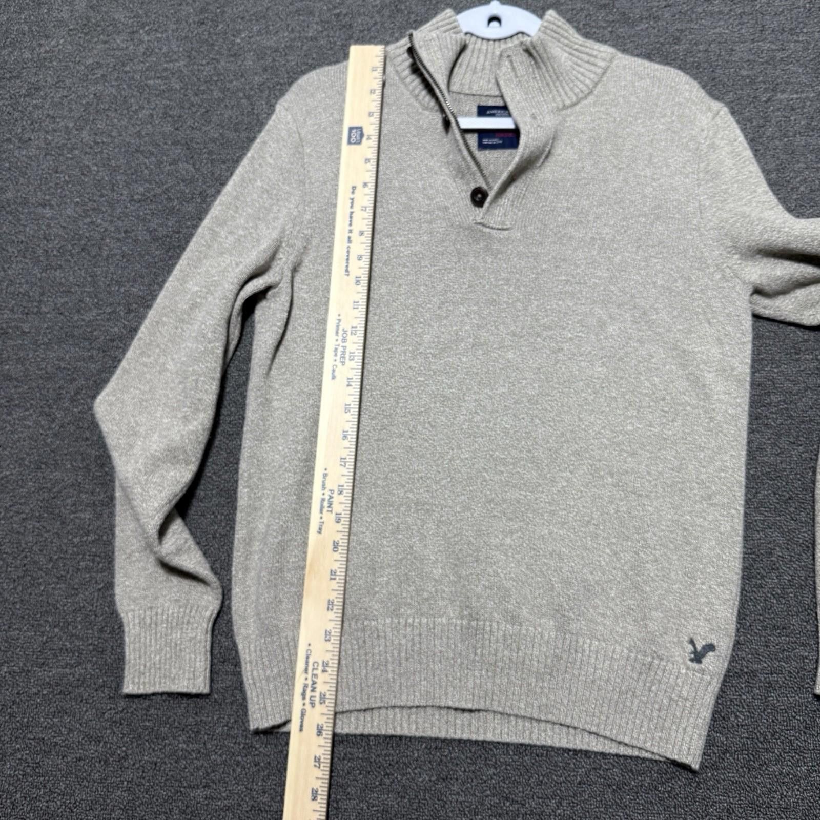 American Eagle Outfitters Y2K American Eagle Men M Tan Sweater 1/4Zip Preppy IvyLeague Size US M / EU 48-50 / 2 - 7 Thumbnail