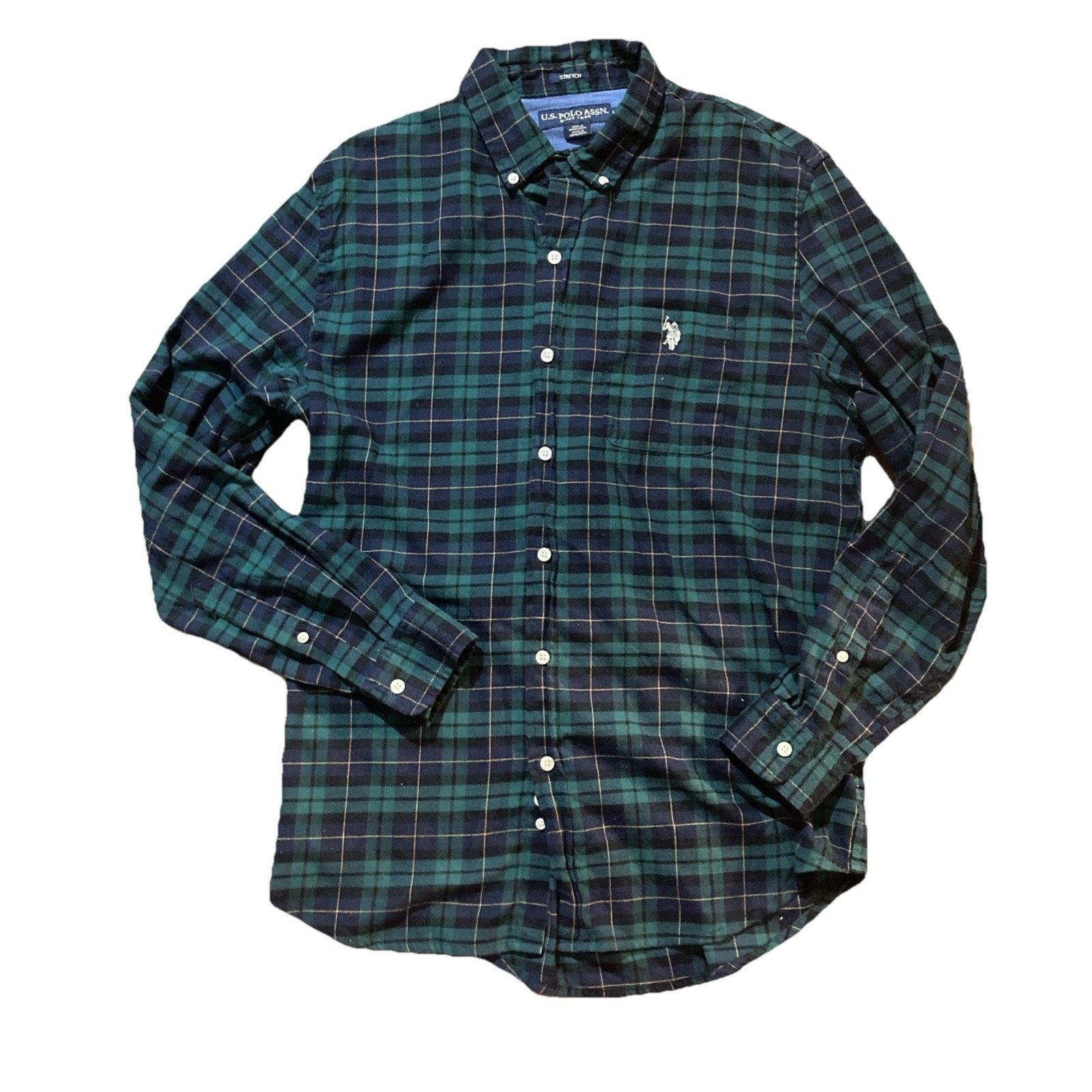 Other Skater US Polo Assn Flannel Shirt Mens Blue Green Plaid L Size US L / EU 52-54 / 3 - 1 Thumbnail
