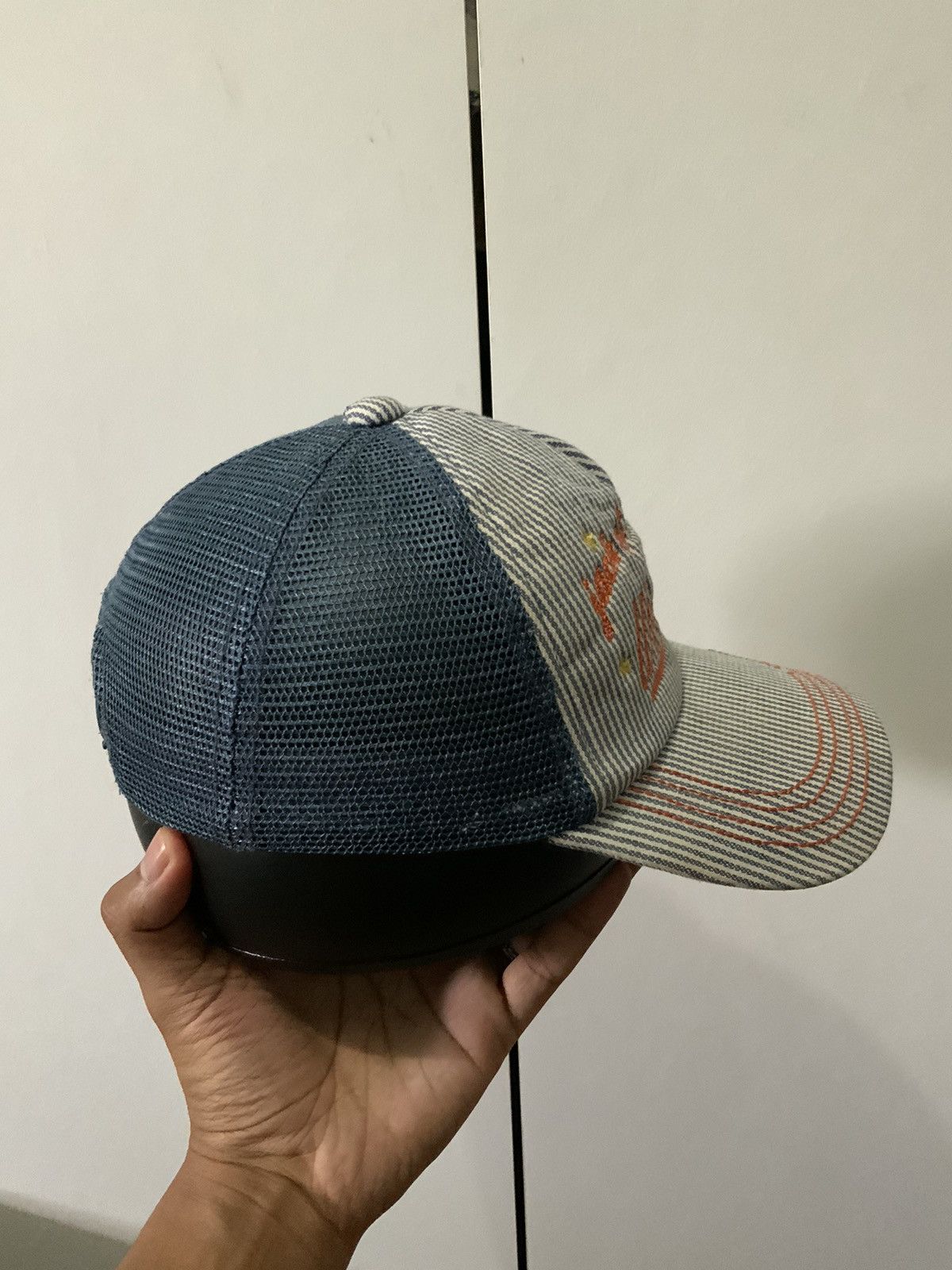 Japanese Brand Jack of all made workers hickory Trucker Hat Size ONE SIZE - 4 Thumbnail