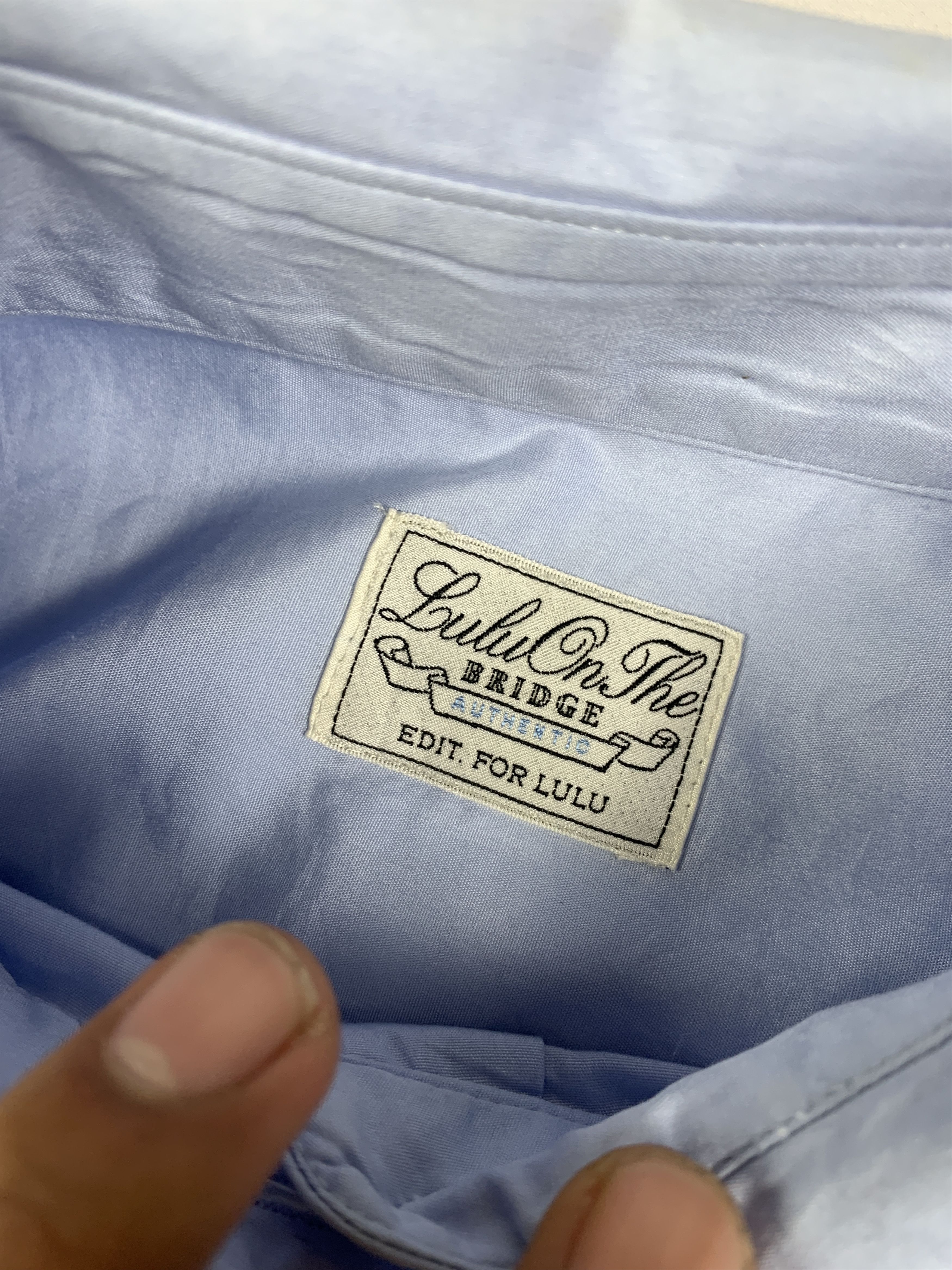 Japanese Brand Lulu Japan Baby Blue Luxury Shirt (M) Size M / US 6-8 / IT 42-44 - 7 Thumbnail