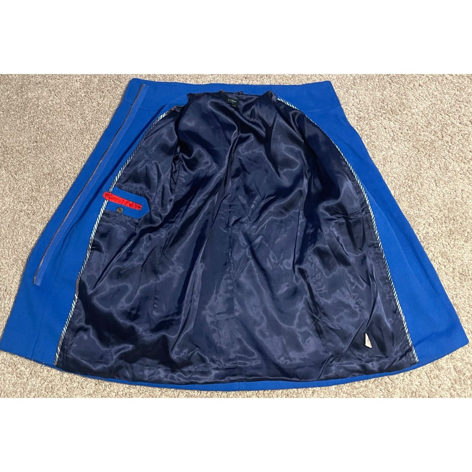 J.Crew J Crew Factory Coat Womens Size 00 Blue City Coat 100% Virgin Wool Size XXS / US 00 / IT 34 - 3 Thumbnail