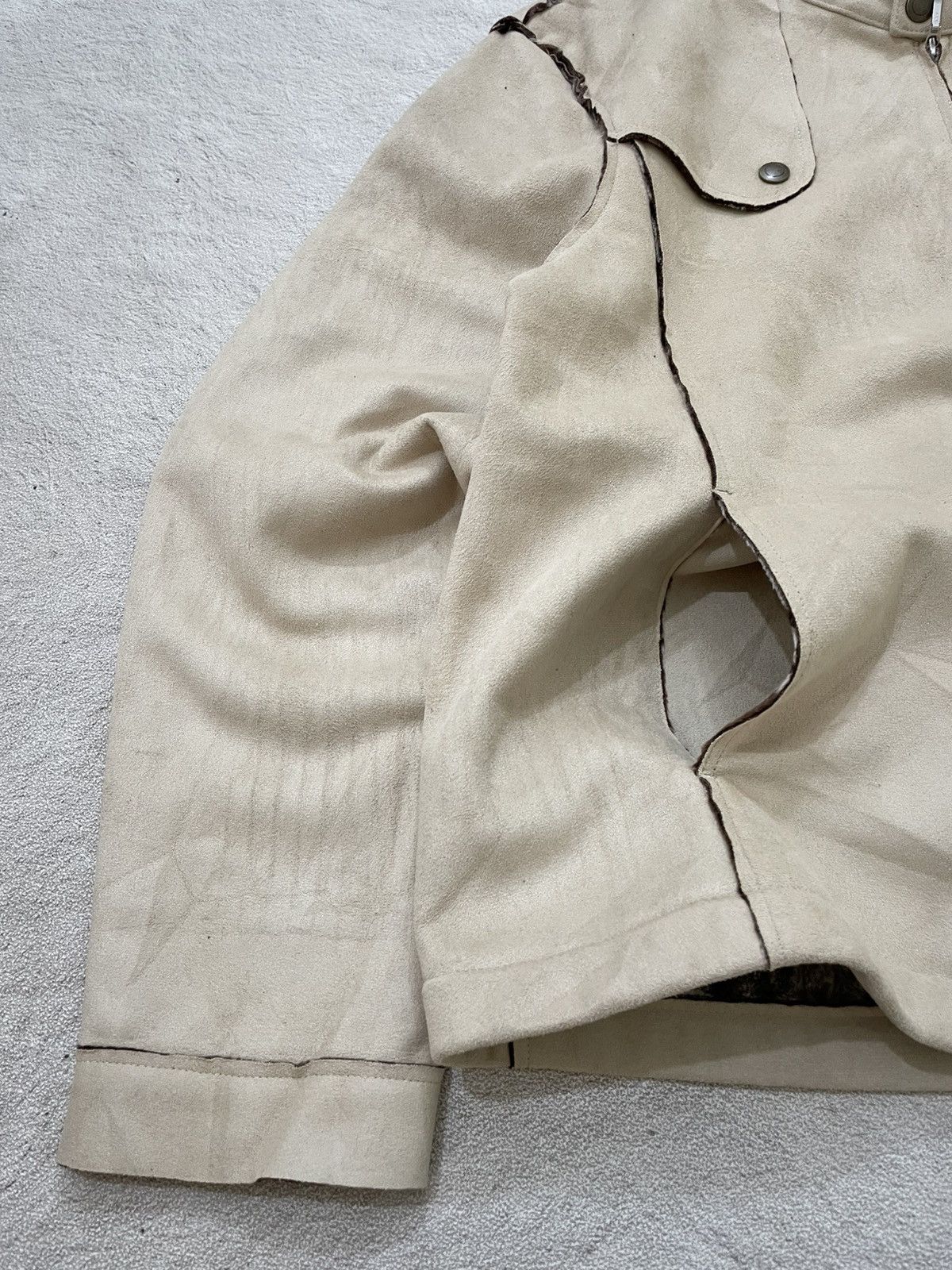 14th Addiction 2000s Esquire Cream Leather Moto Jacket Stand Collar Y2K Size US M / EU 48-50 / 2 - 3 Thumbnail