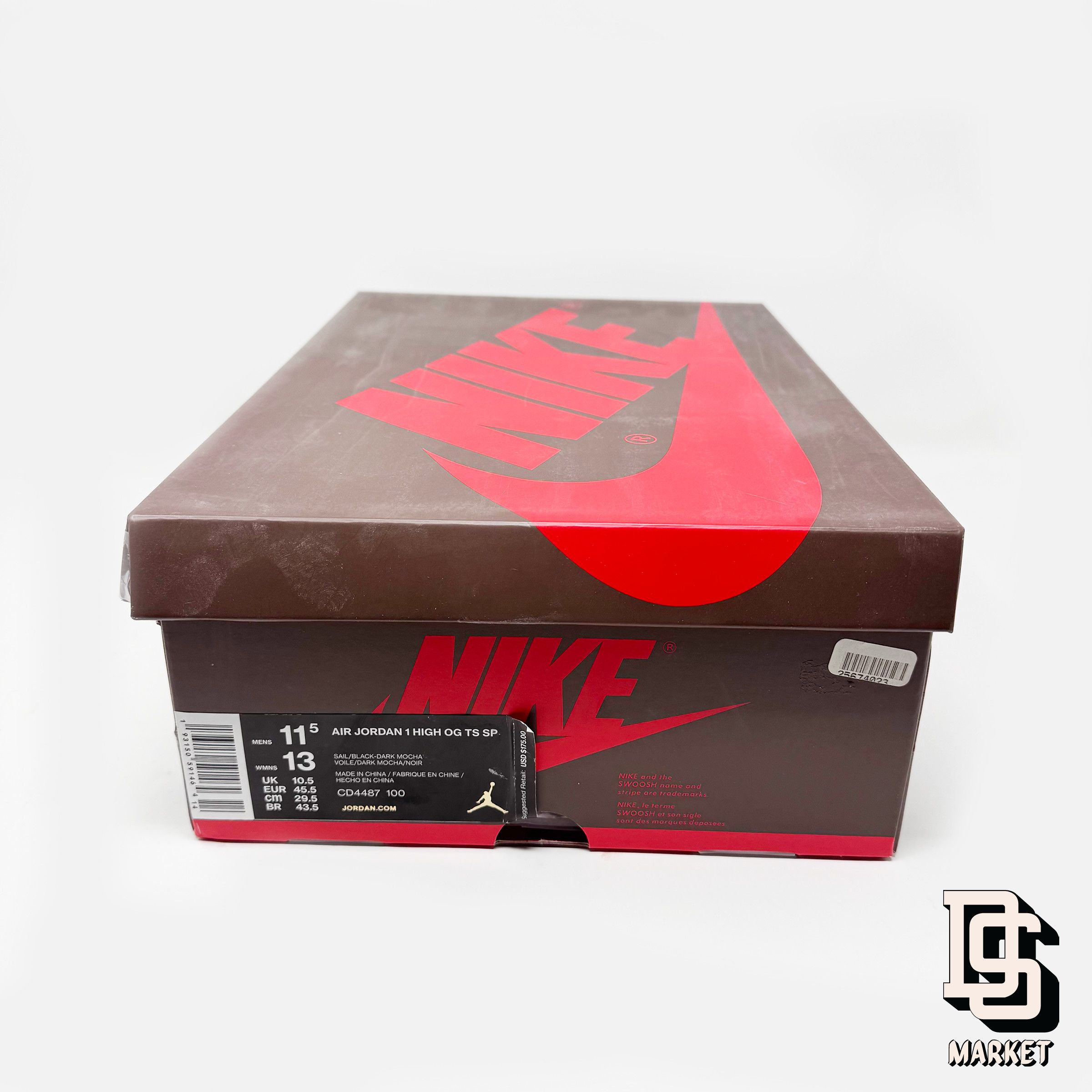 Jordan Brand NIKE AIR JORDAN 1 RETRO OG HIGH TS SP TRAVIS SCOTT BROWN Size US 11.5 / EU 44-45 - 8 Thumbnail