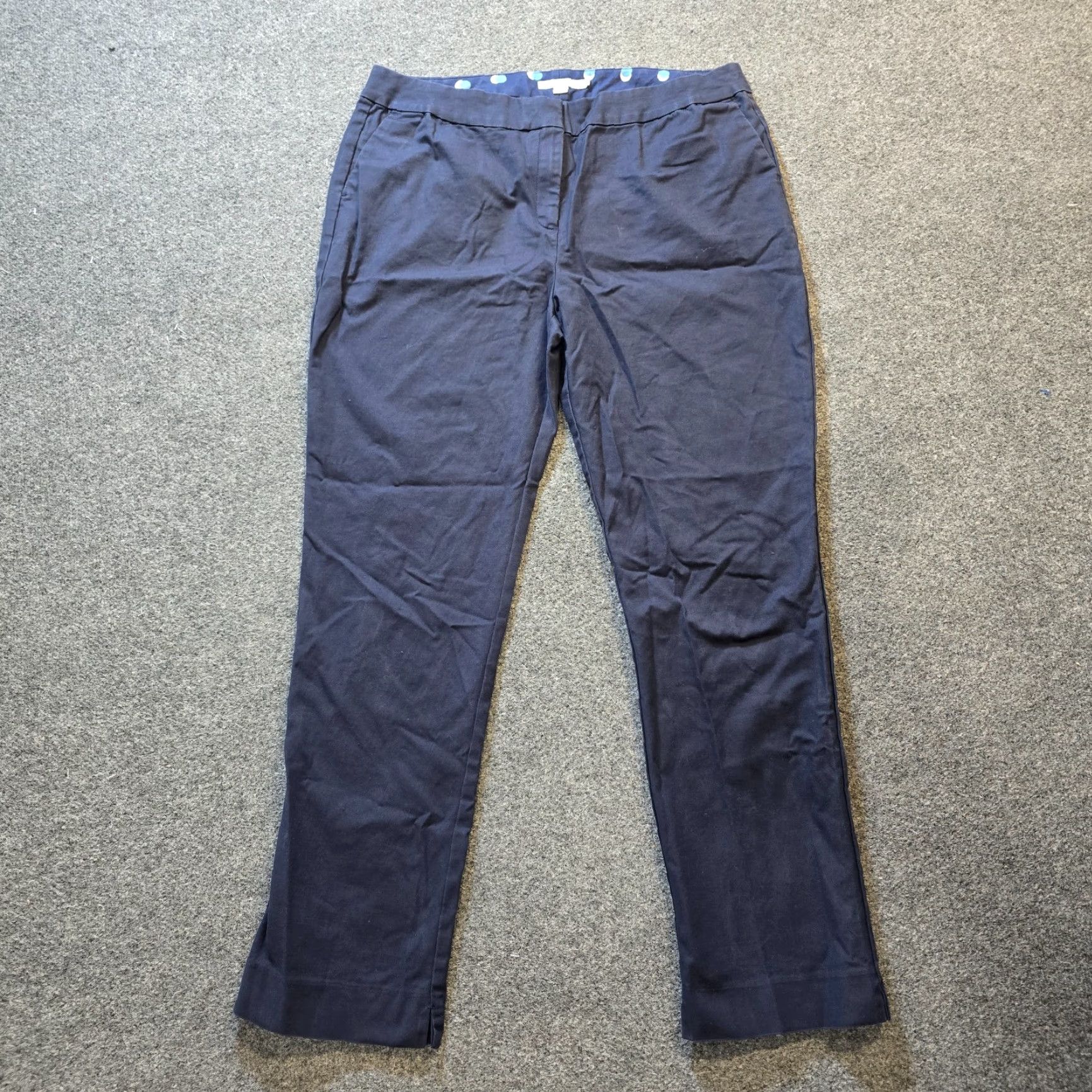 Boden Boden Pants Women Size 18 Long Blue Chino Pocket High Rise Casual Career Capsule Carded Preppy Straight Waist 35 in Plus Regular 32 in Inseam Womens Size 40" / US 18 - 2 Thumbnail