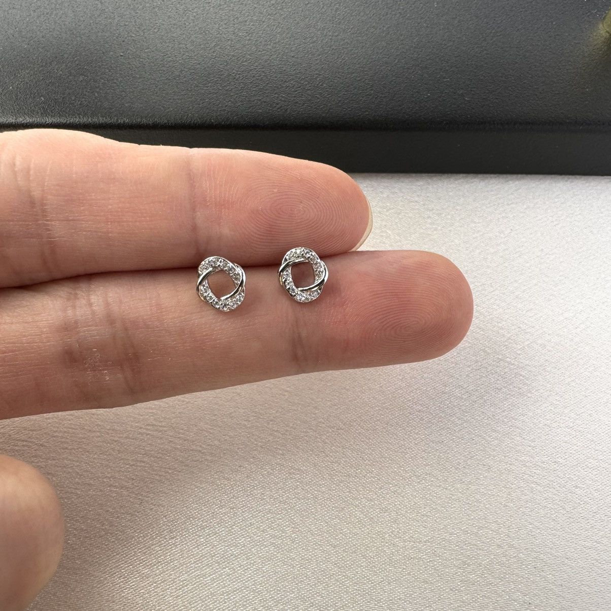 Designer Small Tiny CZ Geometric Stud Earrings for Women Size ONE SIZE - 5 Thumbnail
