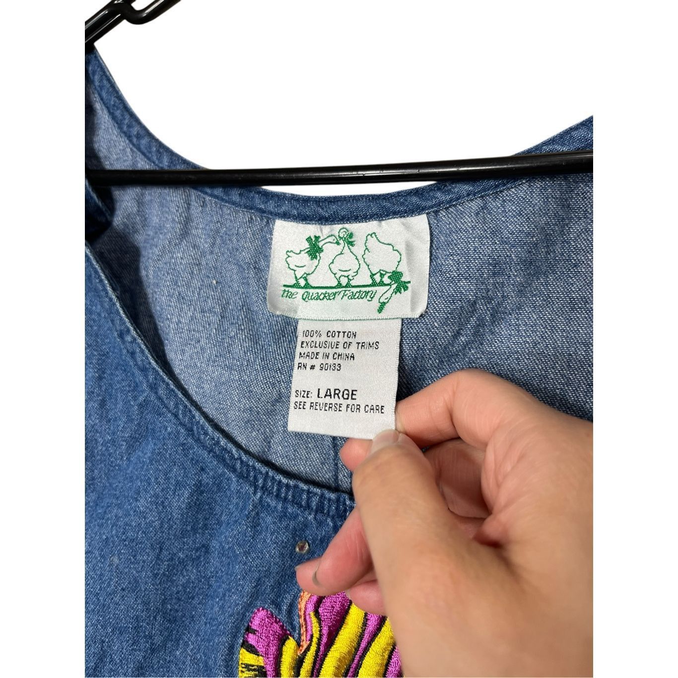 Other Vintage The Quaker Factory Denim Embroidered Fish Sleeveless Size L / US 10 / IT 46 - 7 Thumbnail