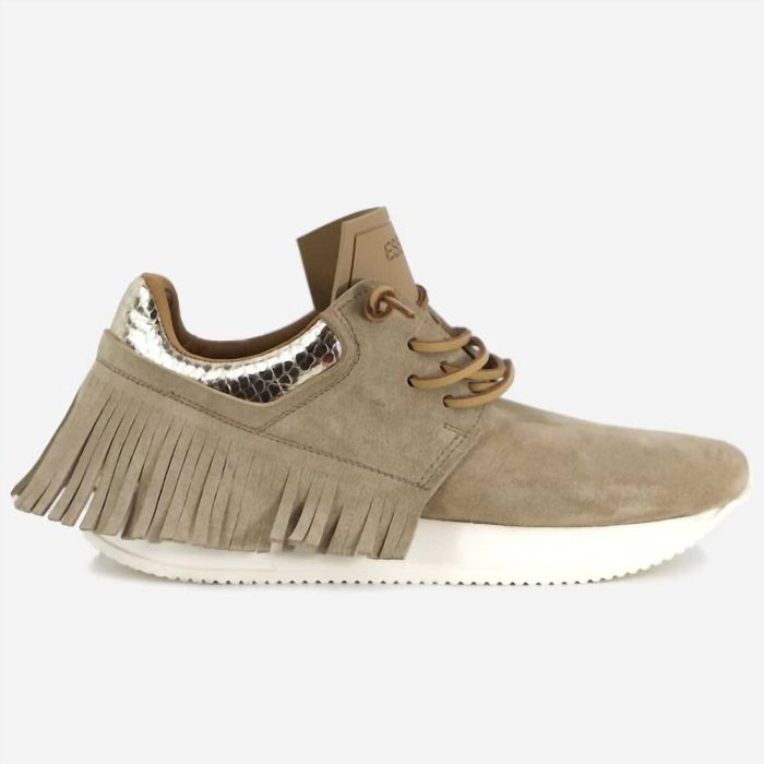 esseutesse suede fringe sneaker