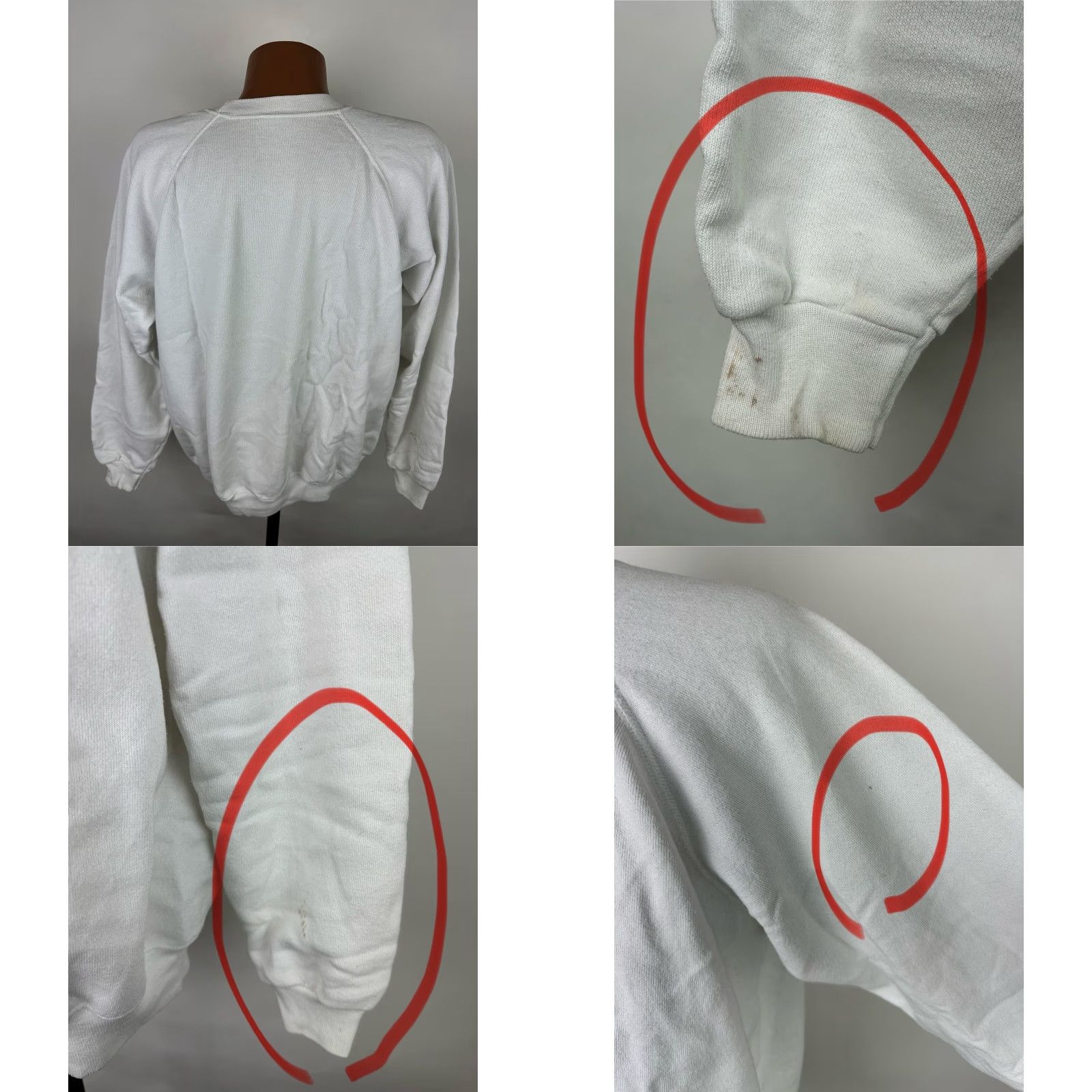 Hanes VINTAGE Hanes White Raglan Sweatshirt XL Men Pullover 90s 80s Crew Neck Lightweight Cotton Blend Graphic Size US XL / EU 56 / 4 - 8 Thumbnail