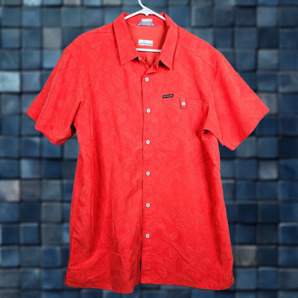 Vintage Columbia Men’s Button-Up Shirt Regular Fit Red L Short Sleeve Casual Outdoor Button-Down Size US L / EU 52-54 / 3 - 1 Thumbnail