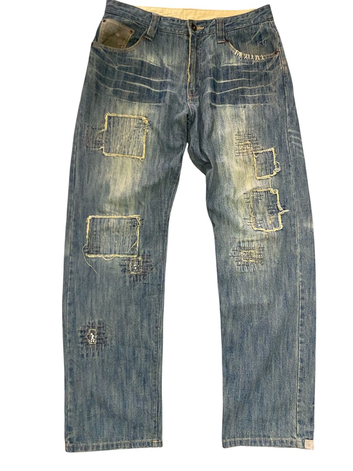 If Six Was Nine 🔥 HOT🔥 DISTRESSED PatchWk Boro Denim Avant Garde Punk Gothic Size US 34 / EU 50 - 1 Thumbnail
