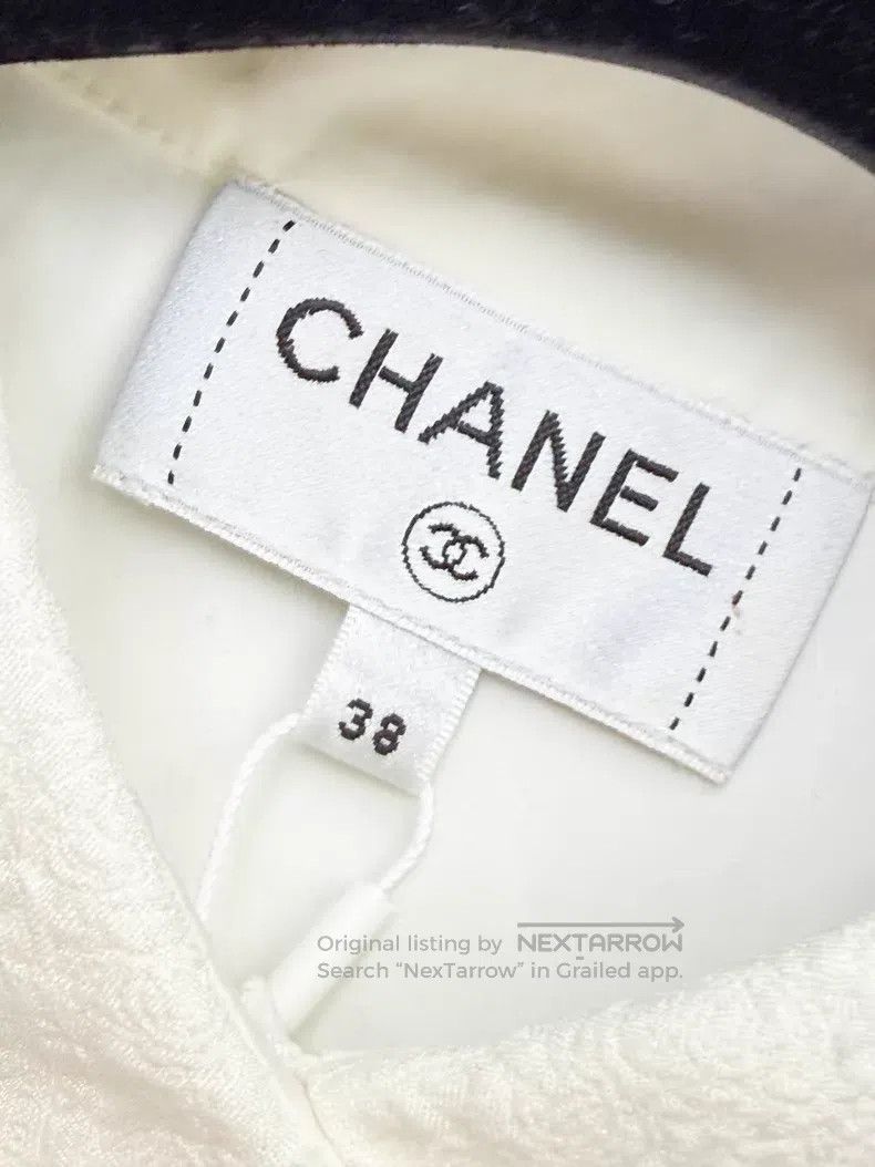Chanel Chanel Silk jacquart long-sleeved off-the-shoulder shirt Size XS / US 0-2 / IT 36-38 - 5 Thumbnail