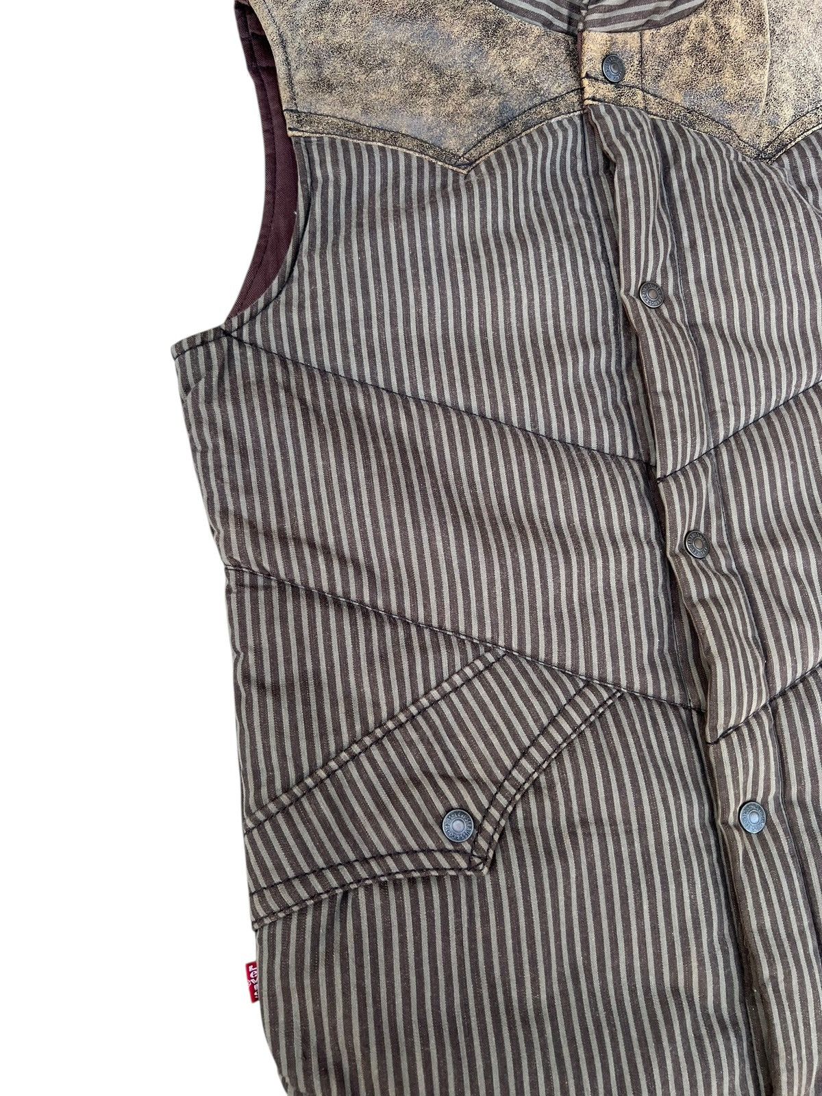 Levi's Vintage 2003 Levi’s Redloop Waxed Hybrid Leather puffer Vest Size US M / EU 48-50 / 2 - 4 Thumbnail