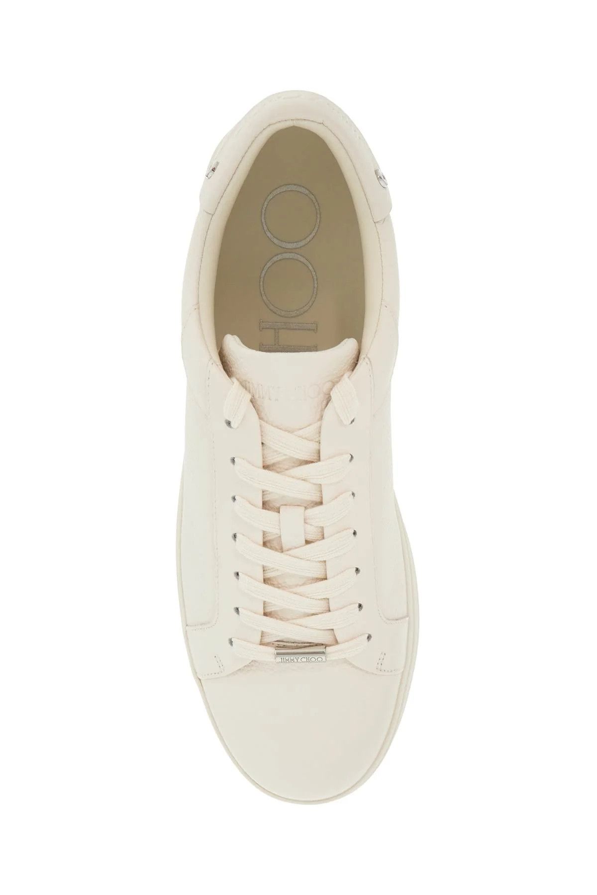 Jimmy Choo o1s22i1n1024 Hammered Leather Rome Sneakers in White Size US 11 / EU 44 - 2 Thumbnail