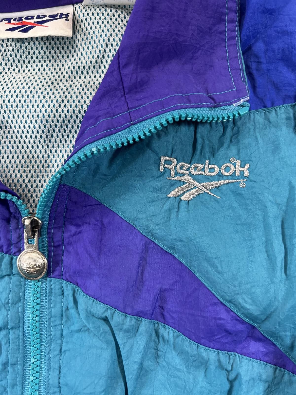 Reebok Vintage Reebok Windbreaker Jacket teal and Purple L Size US L / EU 52-54 / 3 - 2 Thumbnail