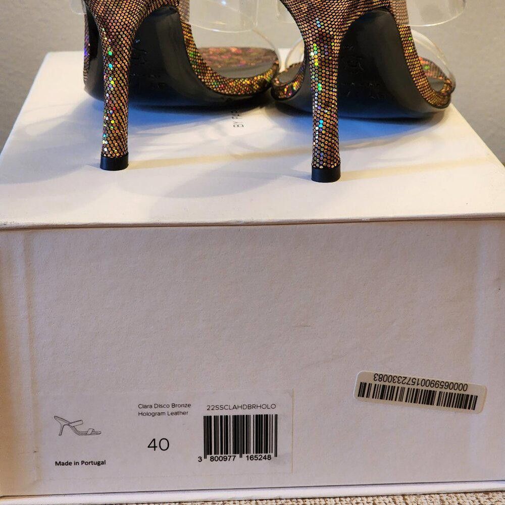 By Far BY FAR Clara Disco Bronze Hologram Leather Slide Sandal Size US 7.5 / IT 37.5 - 8 Thumbnail