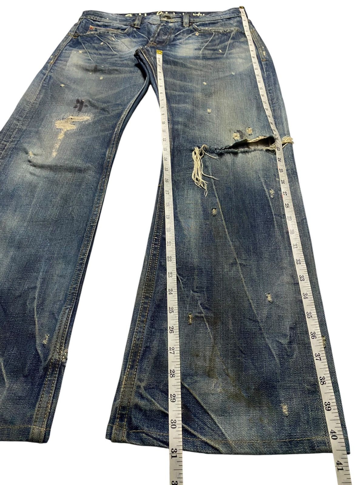 Cult Of Individuality Cult Paint Splatter Distressed Selvedge Redline (107N2) Size US 34 / EU 50 - 20 Thumbnail