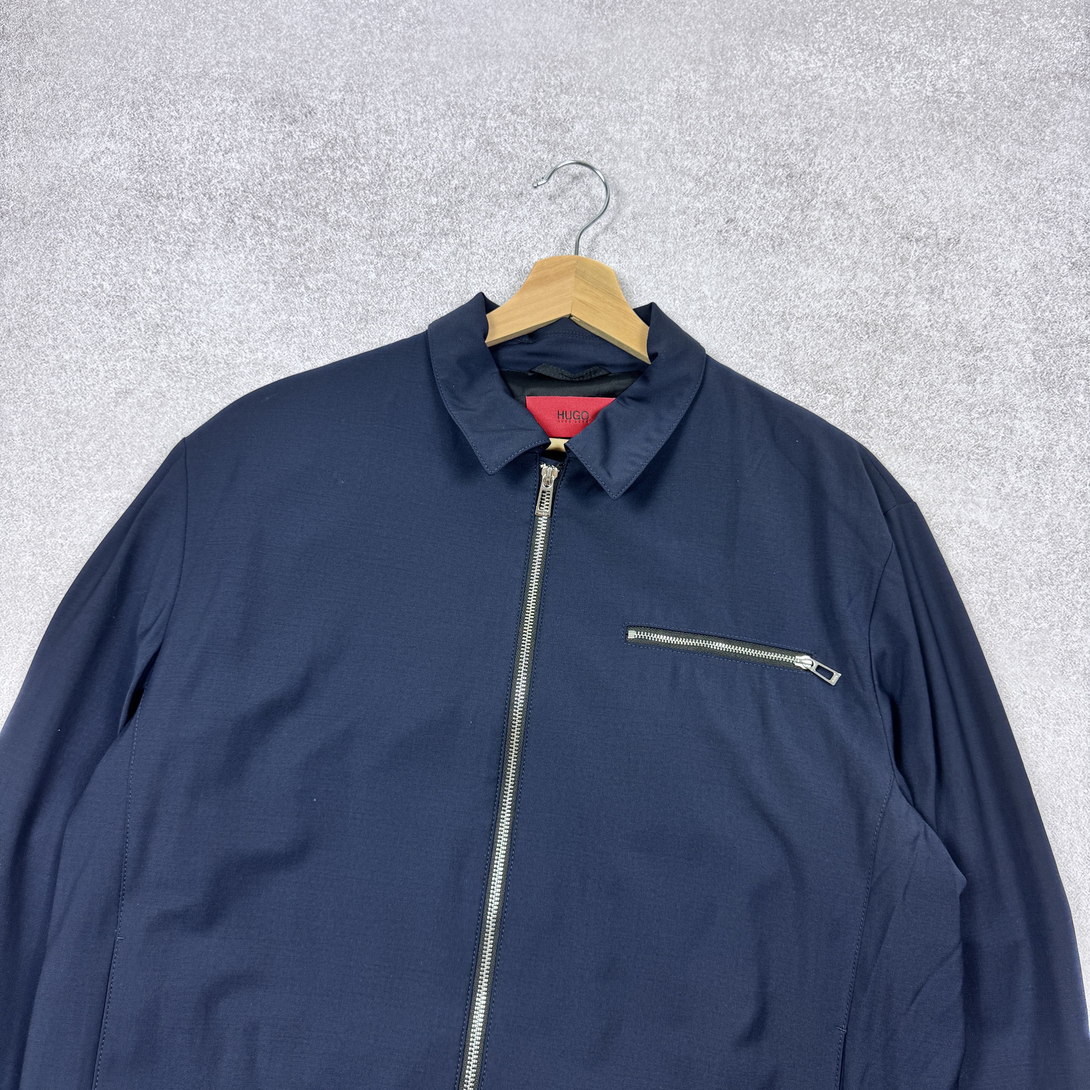 Hugo Boss Men`s HUGO BOSS Urox2031 Navy Wool Zip Jacket Size 48 / M Size US M / EU 48-50 / 2 - 3 Thumbnail