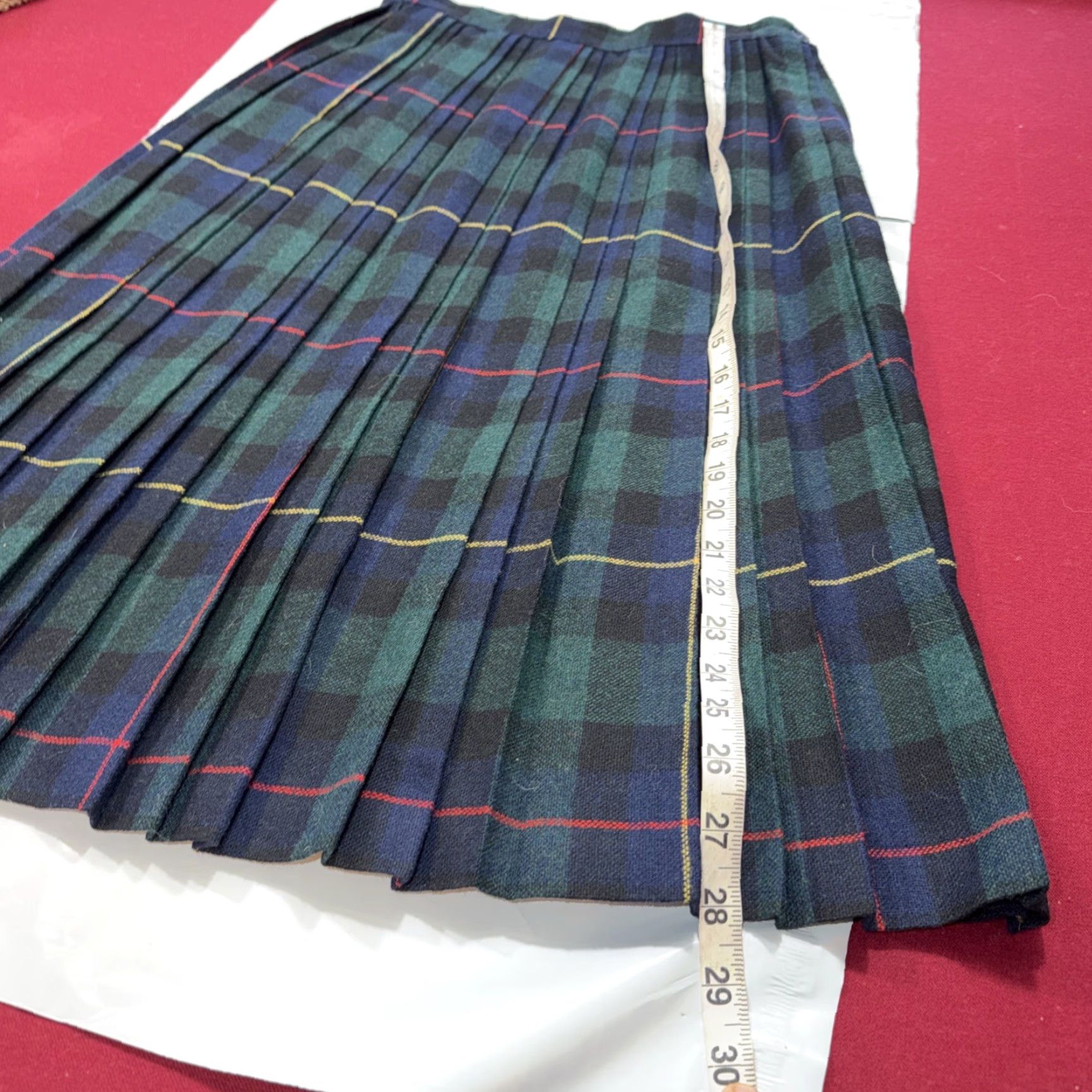 Vintage VINTAGE Present Co. PLAID Wool Midi SKIRT School Girl 11/12 Size 32" / US 10 / IT 46 - 6 Thumbnail