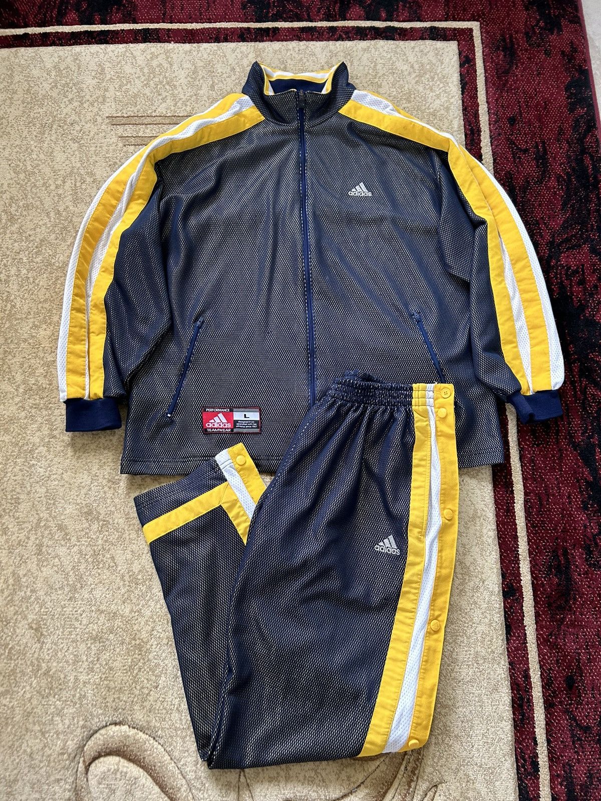 Adidas Vintage 90s Adidas Basketball Retro Track Suit Size US 34 / EU 50 - 1 Thumbnail