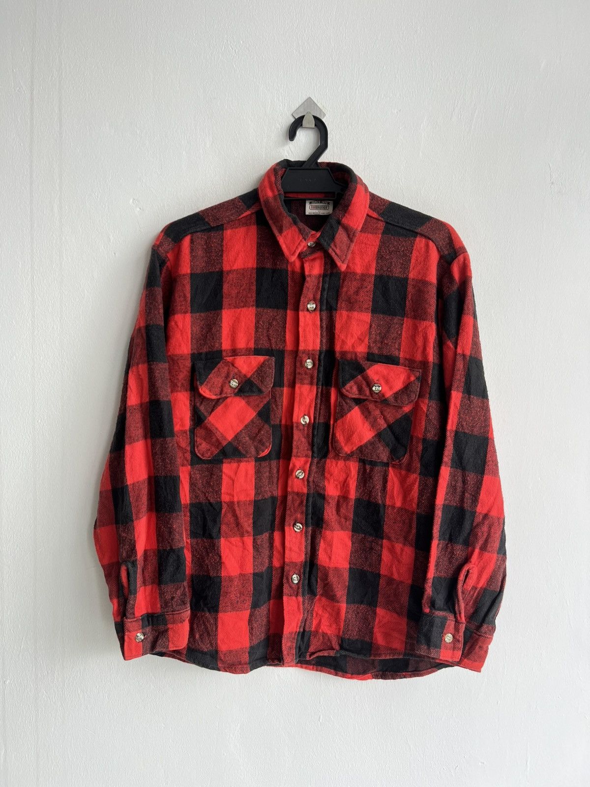 FiveBrother Vintage 1980s Five Brother Buffalo Plaid Heavy Flannel Shirt Size US M / EU 48-50 / 2 - 1 Thumbnail