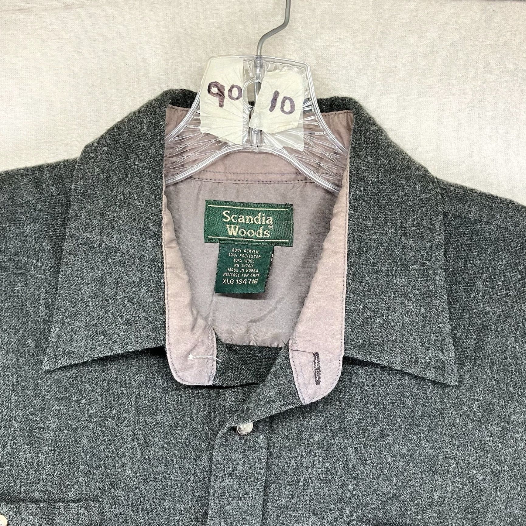 Vintage VINTAGE Scandia Woods Shirt Jacket Men XL Gray Plaid Flannel 90s Shaket Button-Up Pockets Wool Size US XL / EU 56 / 4 - 4 Thumbnail