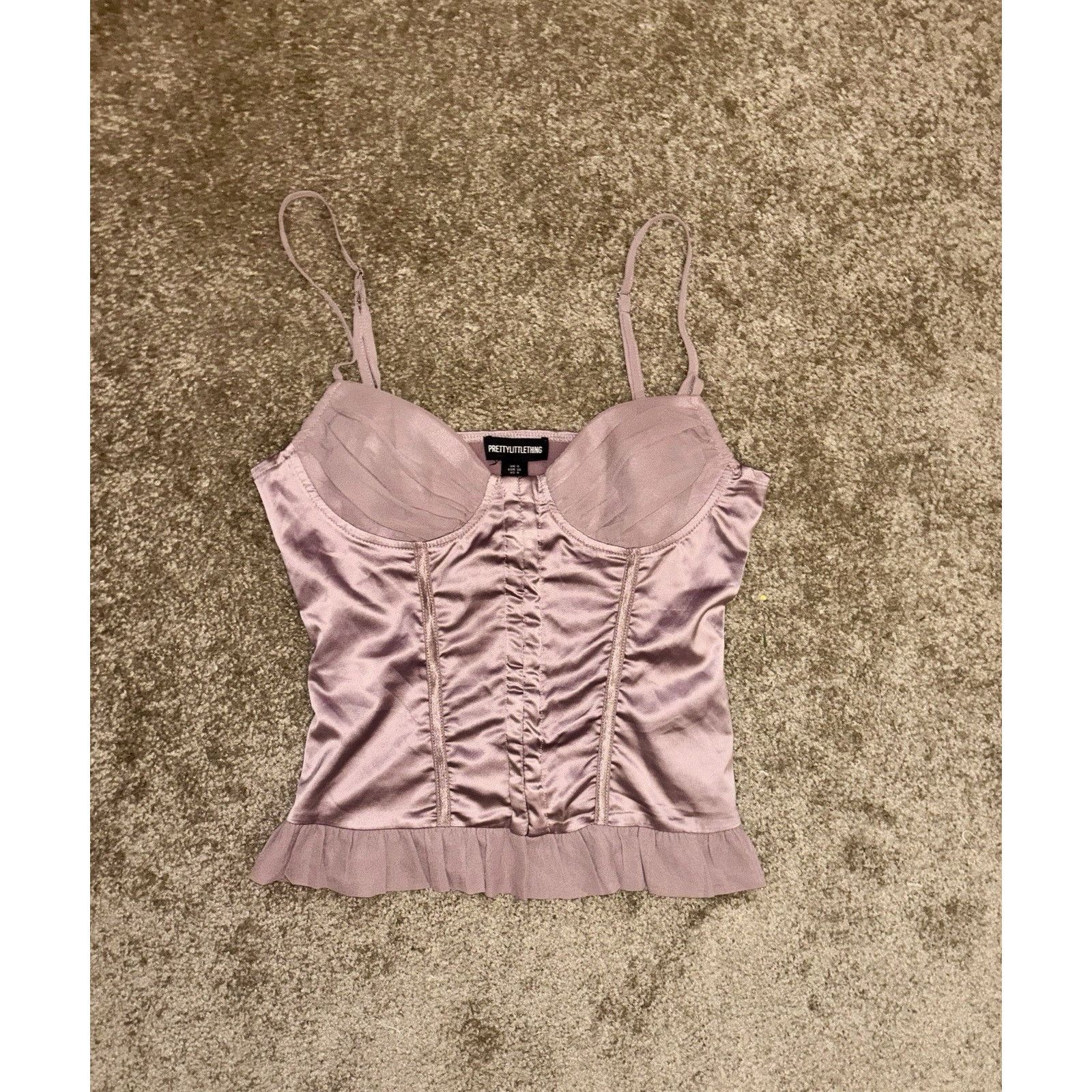 & Other Stories Women’s Mauve Satin Corset Bustier Top Size 4 Y2K Coquette Size S / US 4 / IT 40 - 3 Thumbnail