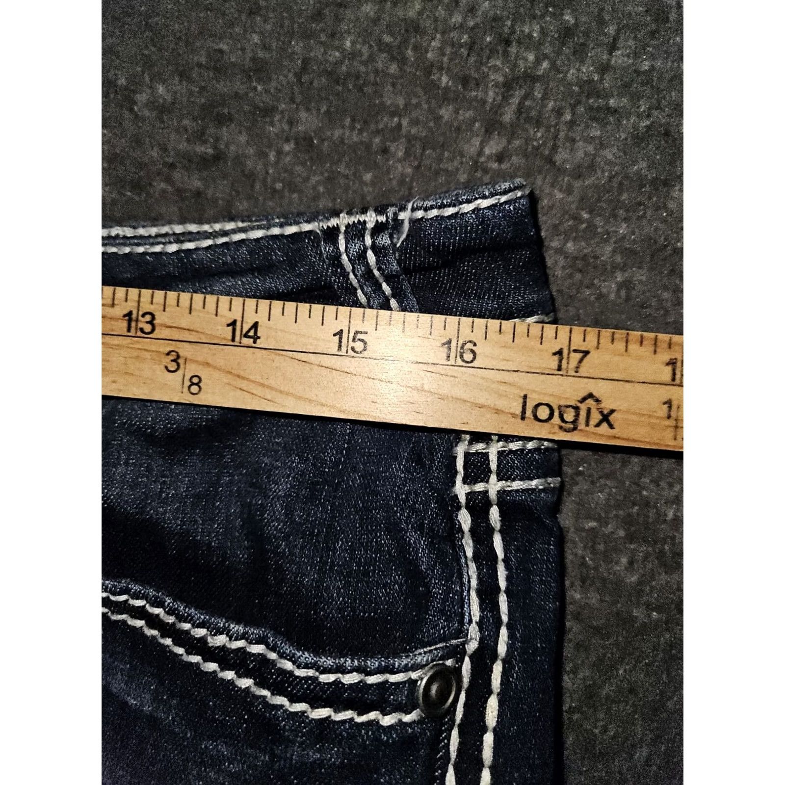 Vintage Rock & Roll Cowgirl Jeans Bootcut Women 30x30 Blue Denim Logo Embroidered Western Preppy Low Rise Skinny? Regular Size 30" / US 8 / IT 44 - 4 Thumbnail