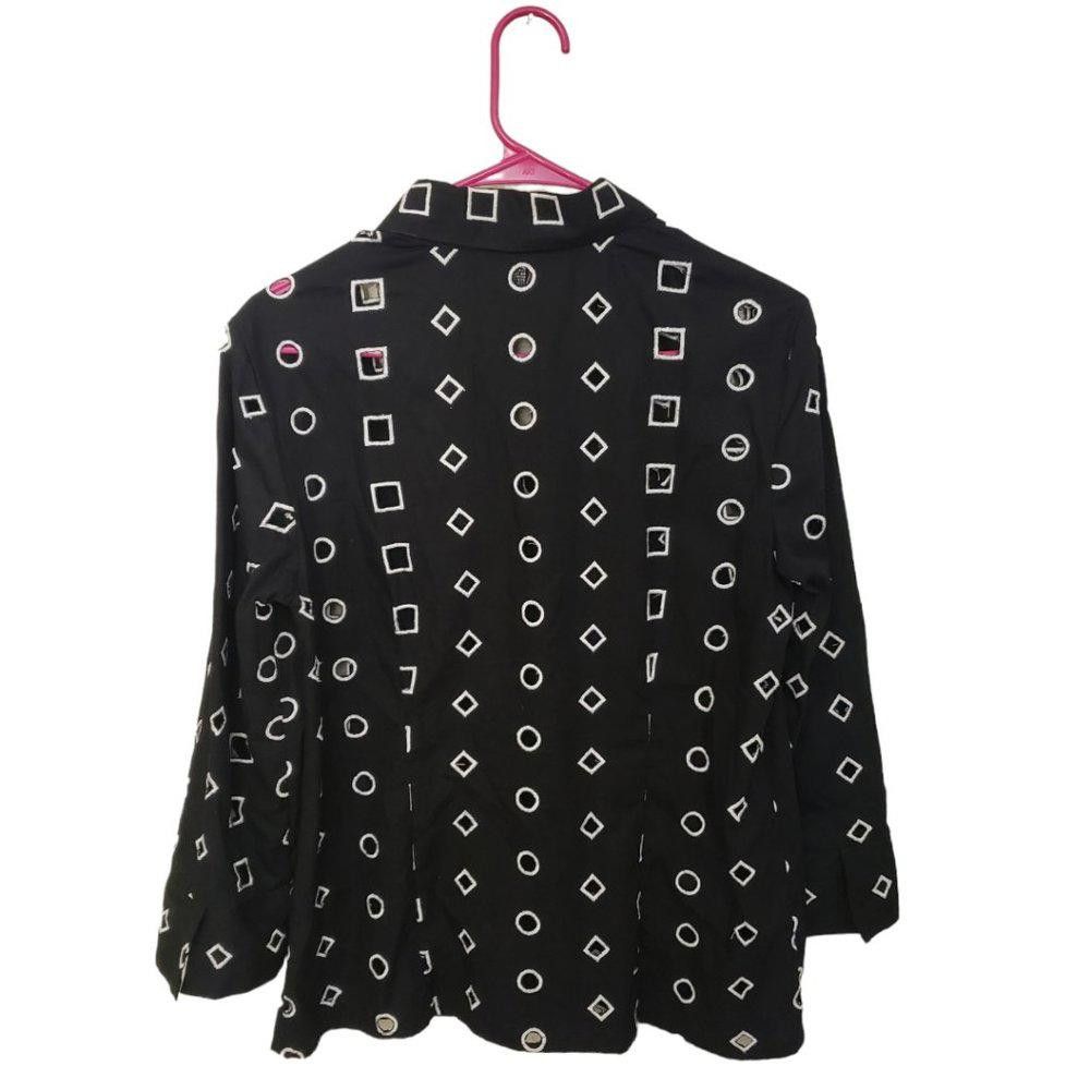 Willi Smith CT232 Vintage Willi Smith Black & White Embordered Shirt Size S / US 4 / IT 40 - 3 Thumbnail