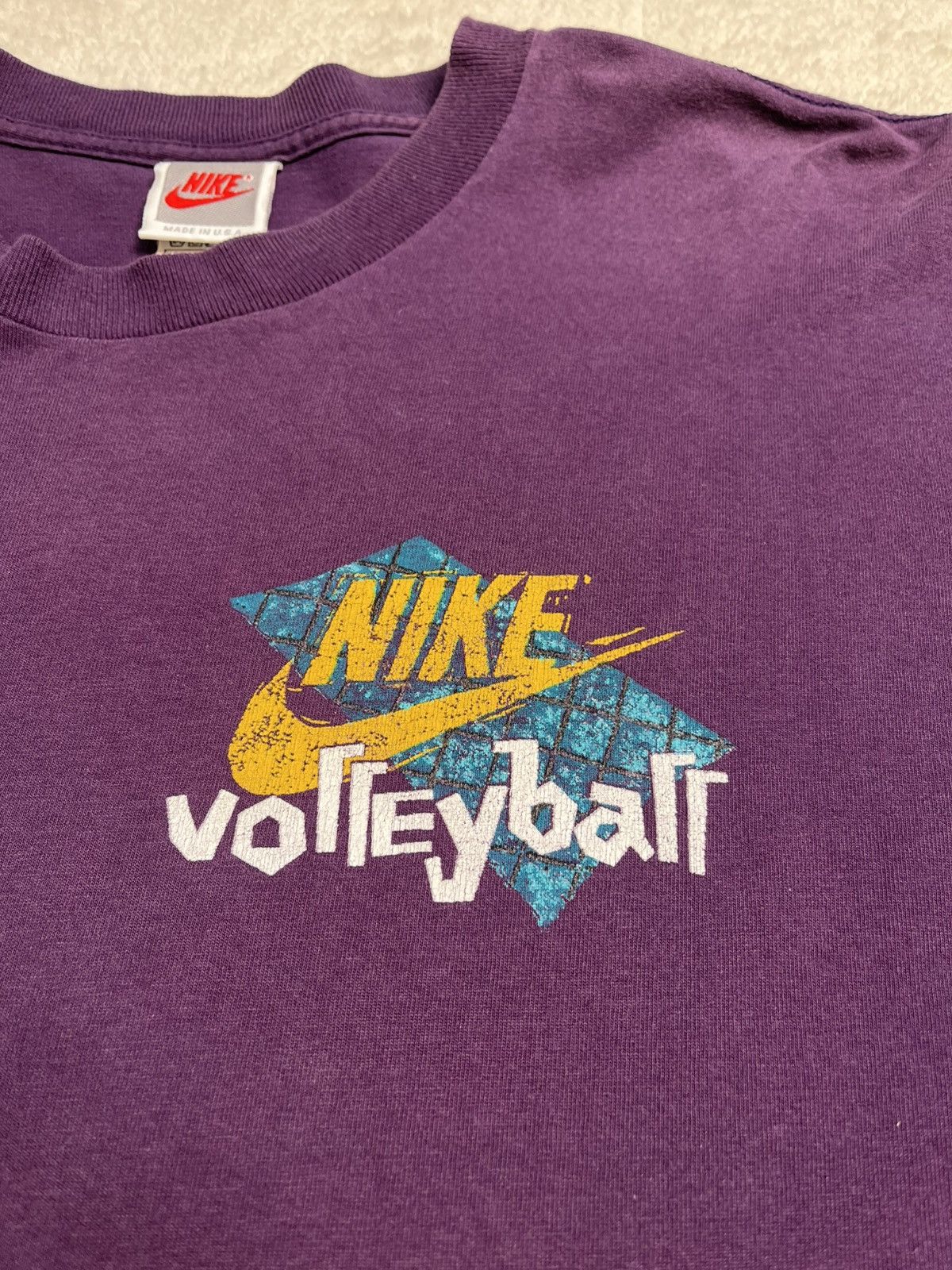 Nike Vintage 90s Nike Volleyball Single Stitch Purple T Shirt vtg Size US XL / EU 56 / 4 - 4 Thumbnail