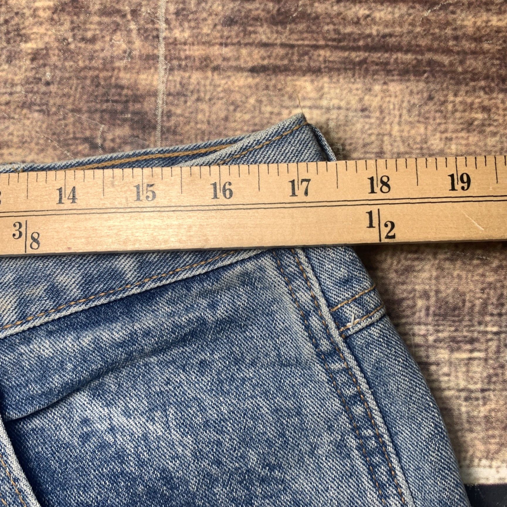 Denime Old Mill Jeans Men's Relaxed Fit 5 Pocket Denim Blue 38x36 Straight Leg Cotton Size US 38 / EU 54 - 7 Thumbnail