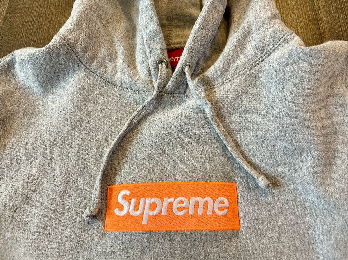 Supreme Supreme Box Logo Hooded Sweatshirt FW17 Orange/Heather Gray Size US M / EU 48-50 / 2 - 6 Thumbnail