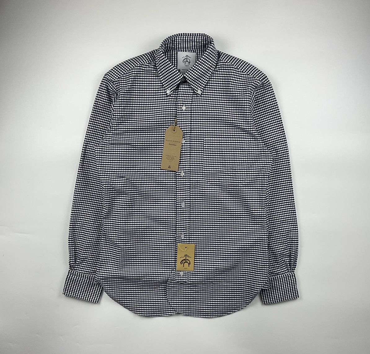 image of Brooks Brothers Black Fleece Shirt in Black/White, Men's (Size Medium)