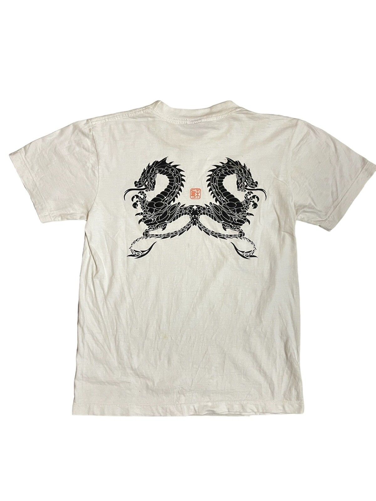 Pre-owned Stussy X Vintage Stussy Dragonfly Back Hit Design Tshirt In White