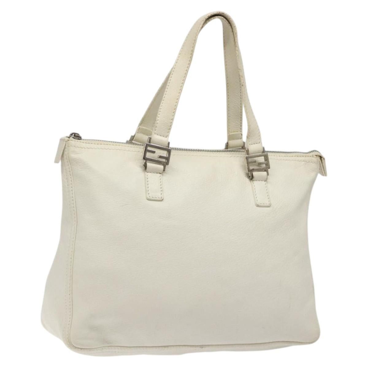 Fendi FENDI Hand Bag Leather White Silver Size ONE SIZE - 1 Thumbnail