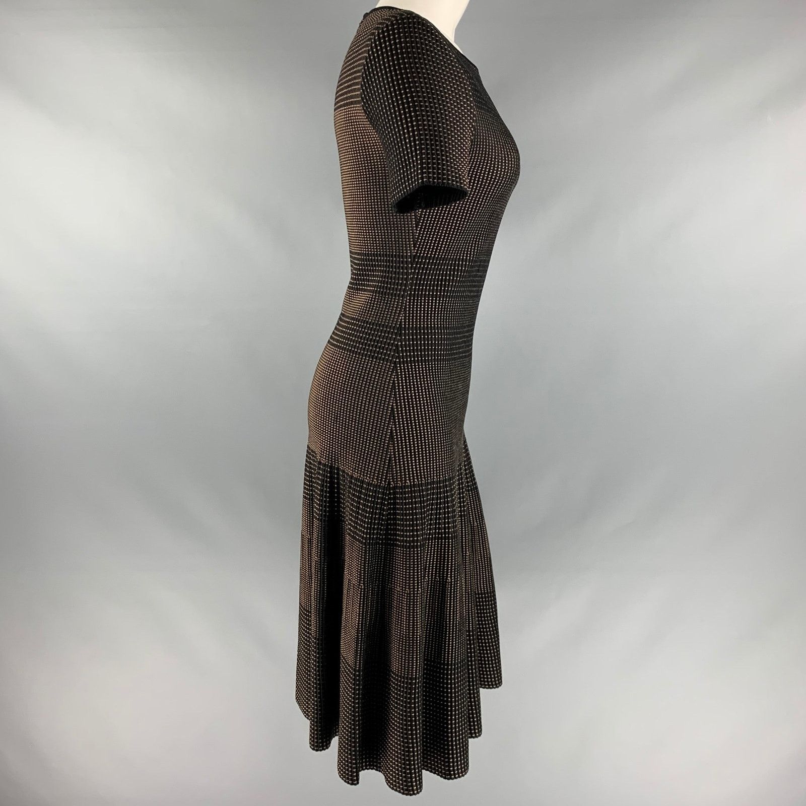Other ST. JOHN Black Rayon Nailhead Short Sleeve Mid-Calf Dress Size S / US 4 / IT 40 - 3 Thumbnail