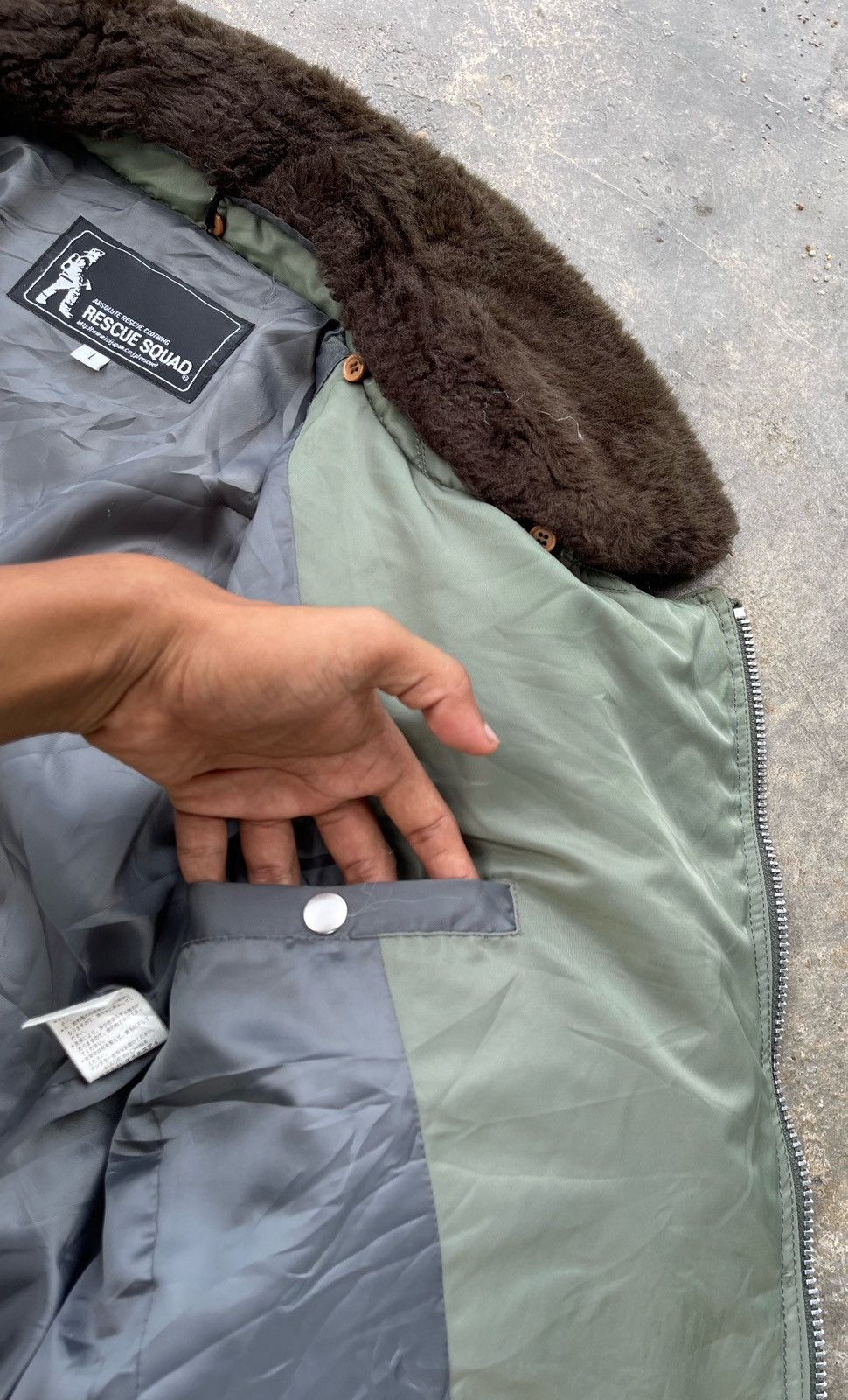 Japanese Brand 🔥RARE🔥 RESCUE SQUAD FUR COLLARED ZIPPER JACKET Size US L / EU 52-54 / 3 - 19 Thumbnail