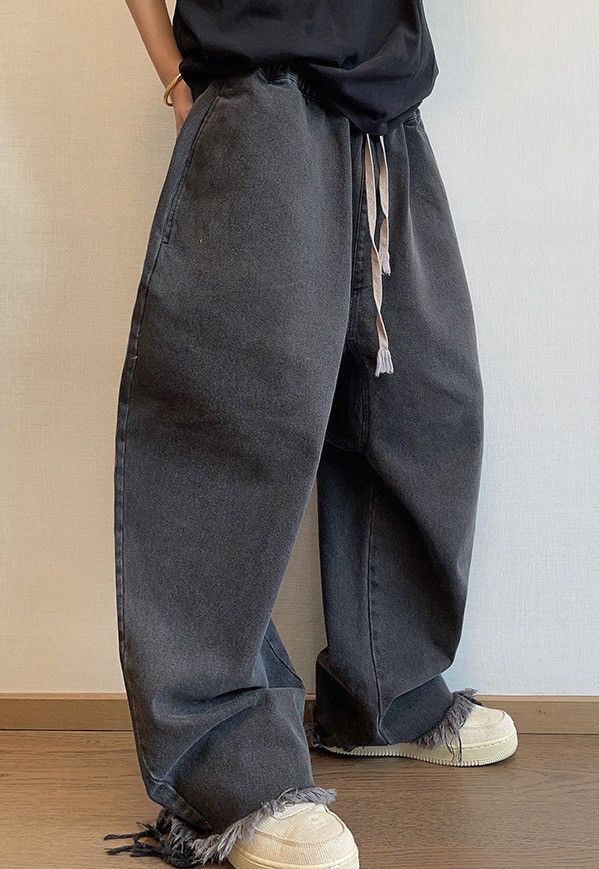 Japanese Brand × Vintage Fashion y2k retro washed frayed hem baggy jeans pants Size US 30 / EU 46 - 1 Thumbnail