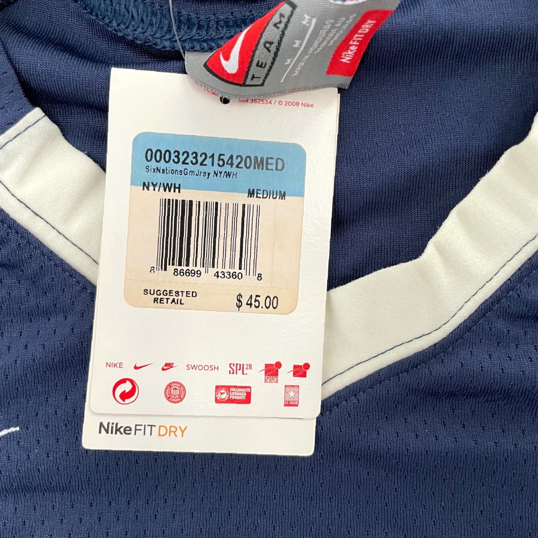 Nike Nike Rugby Shirt Mens M Blue Jersey Six Nations Dri-FIT New Adult Medium Sports/Activewear Shirt Size US M / EU 48-50 / 2 - 6 Thumbnail